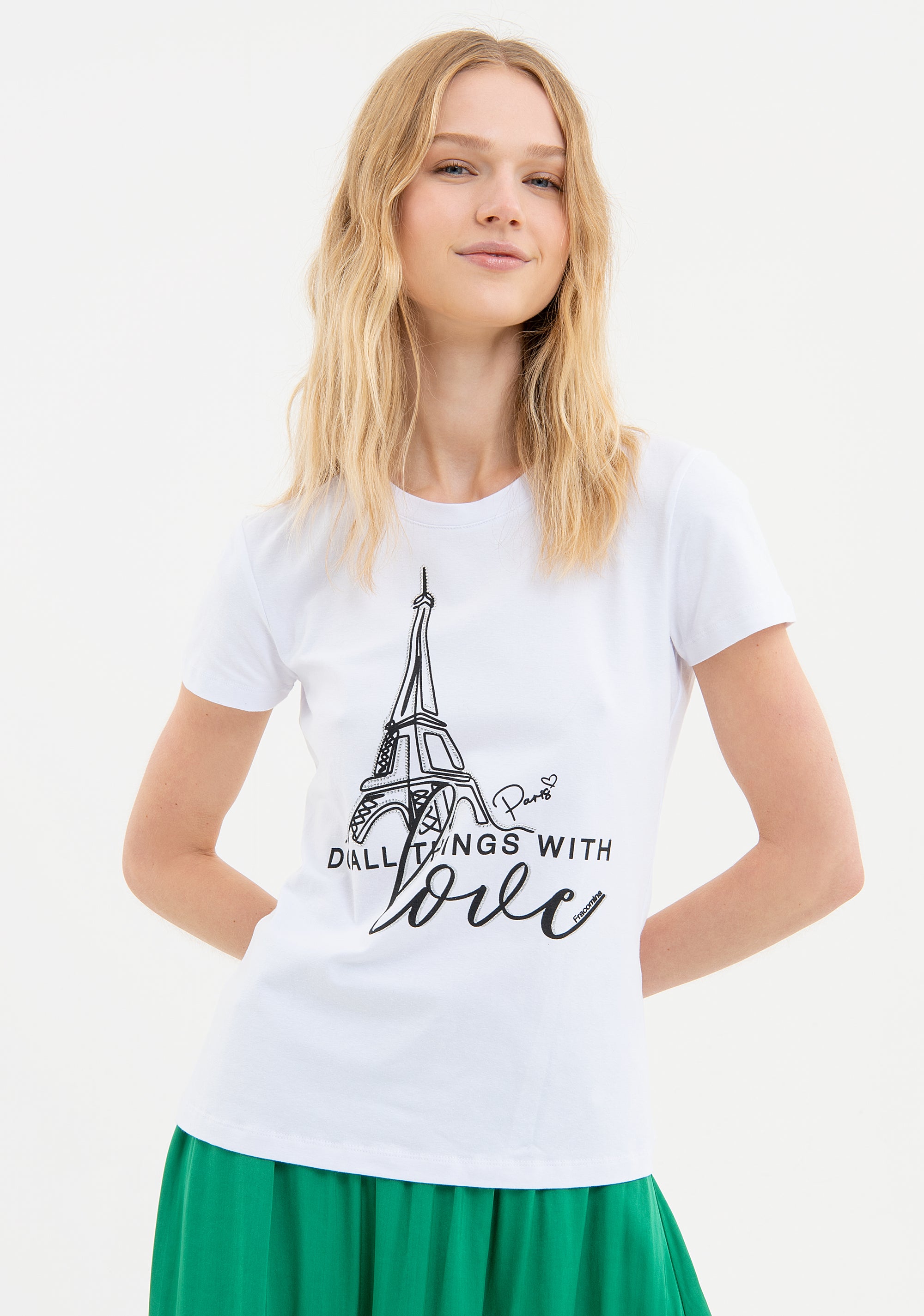 T-shirt regular in jersey di cotone stretch FR23WT3004J40108 Fracomina