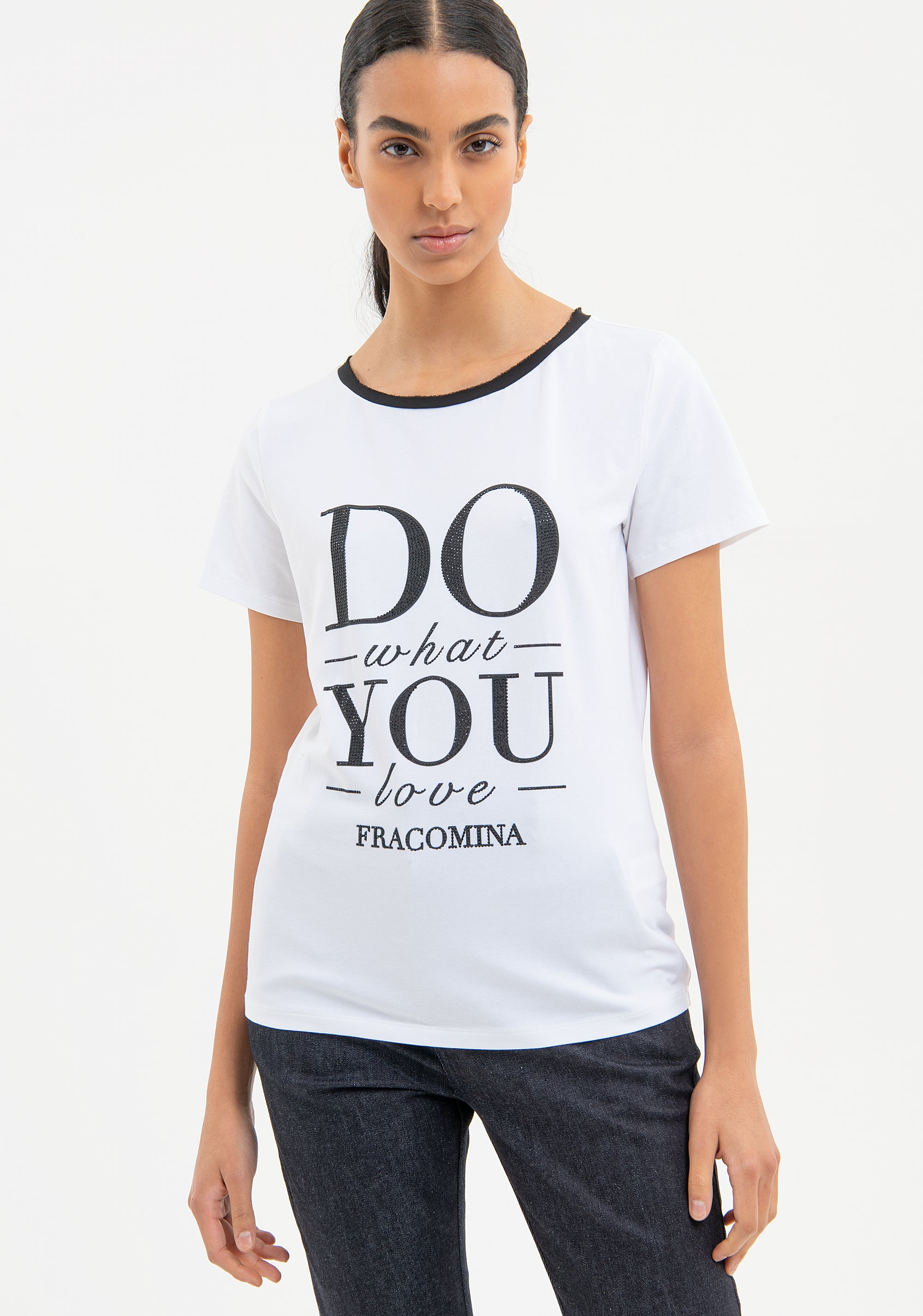 T-shirt regular in jersey di cotone stretch FR23WT3006J401N5 Fracomina