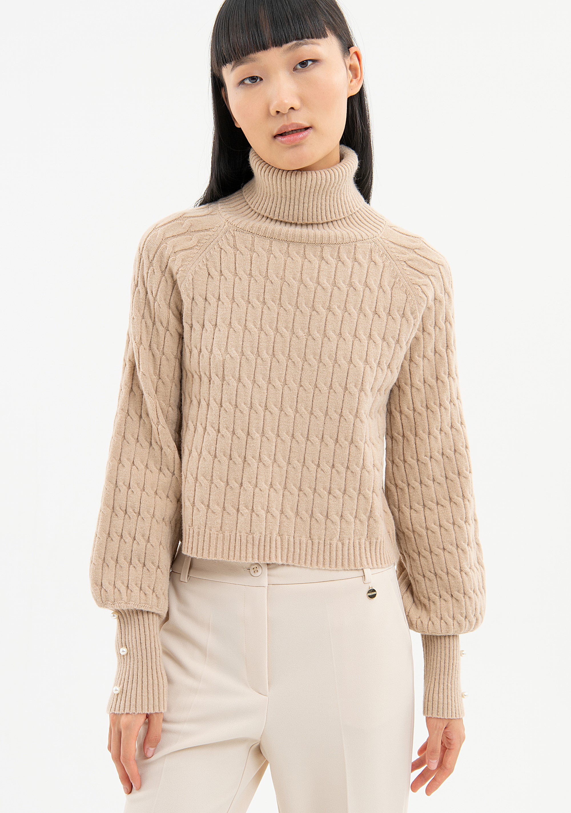 Maglia regular a trecce FR23WT7023K46001 Fracomina