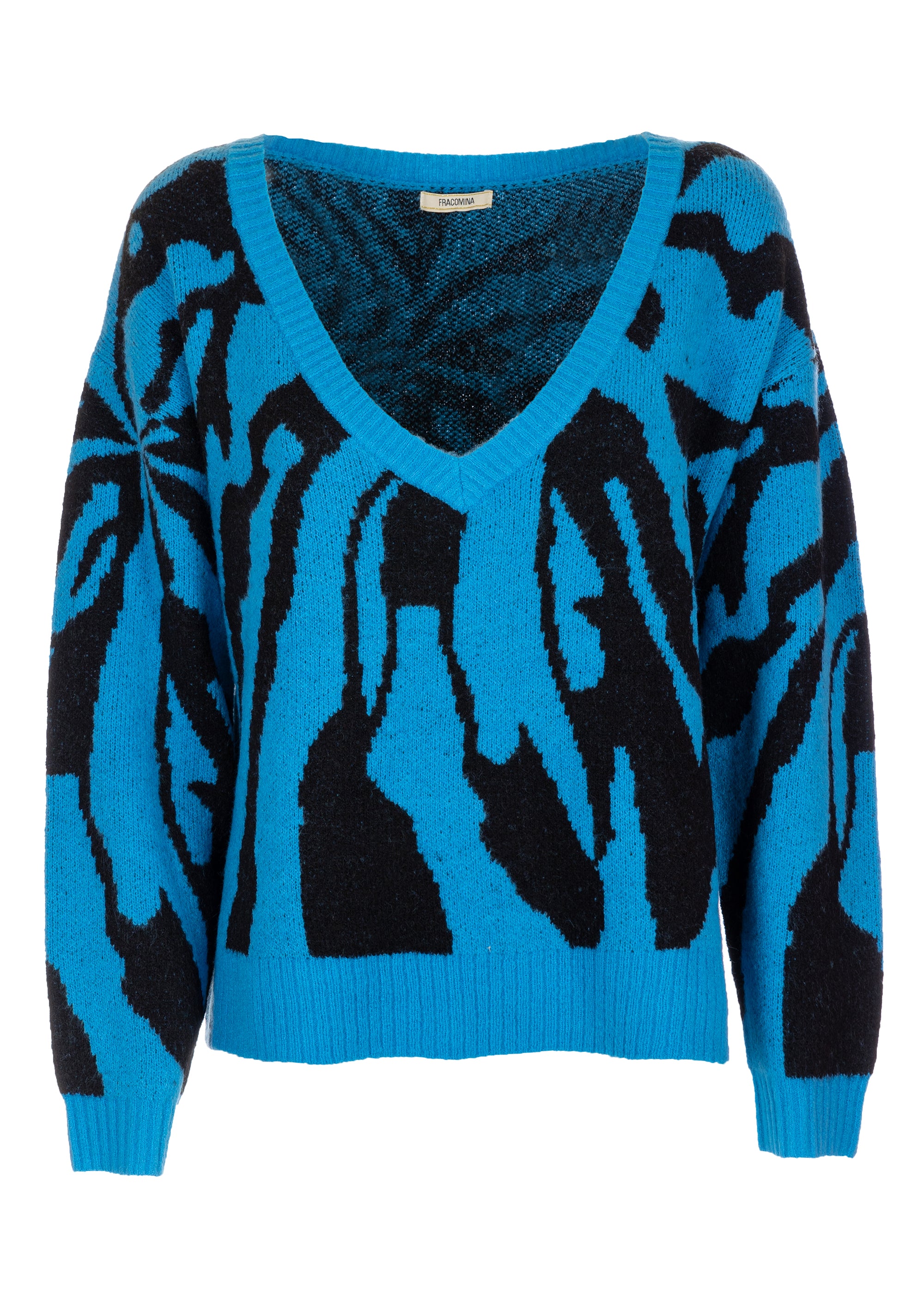 Maglia over in jacquard animalier FR23WT7049K457F8 Fracomina