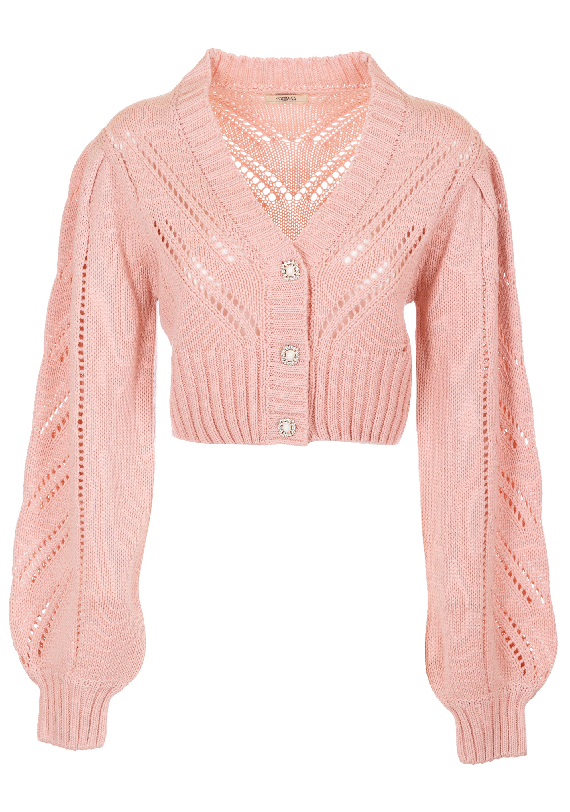 Cardigan regular cropped traforato