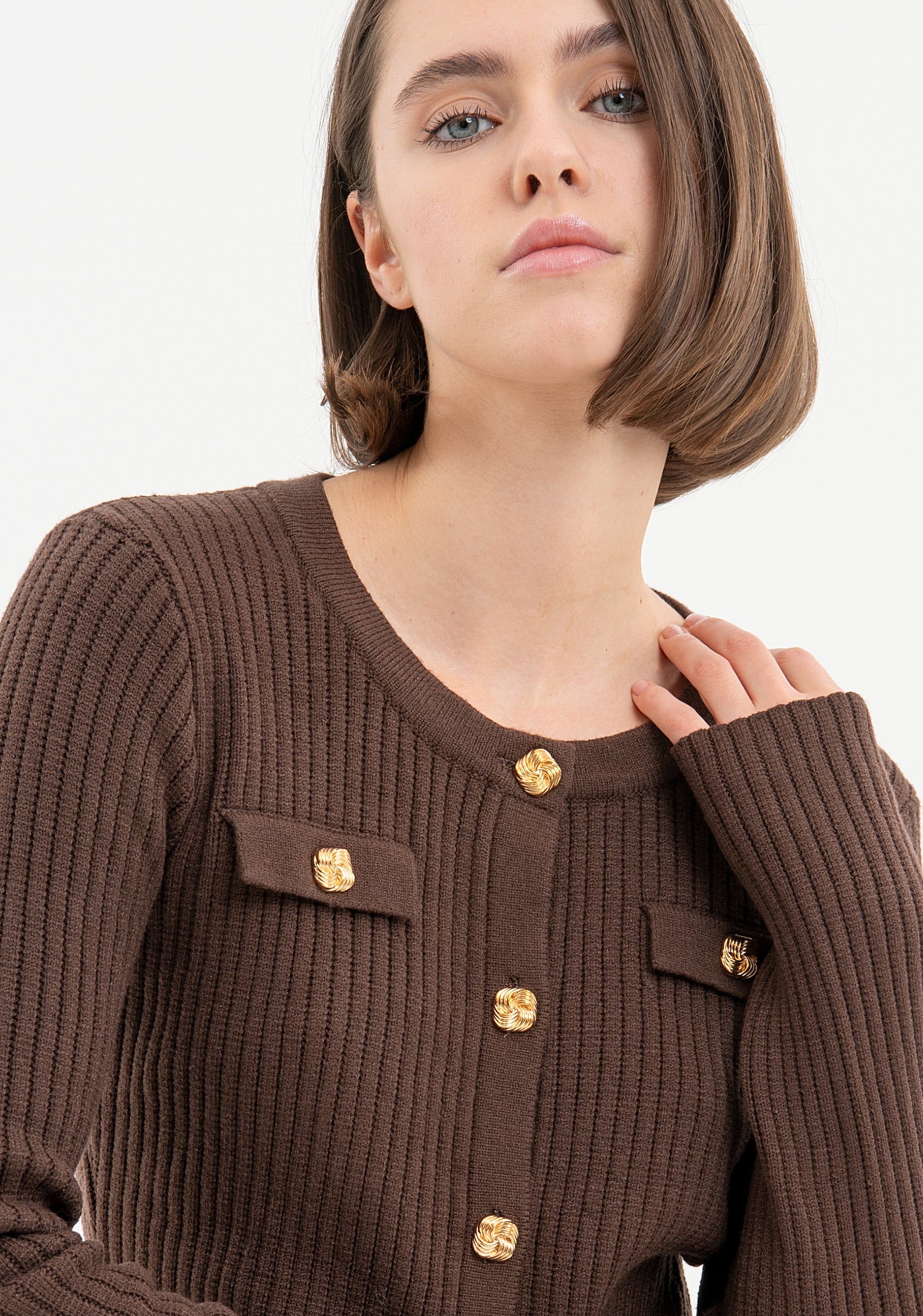 Cardigan slim a costine