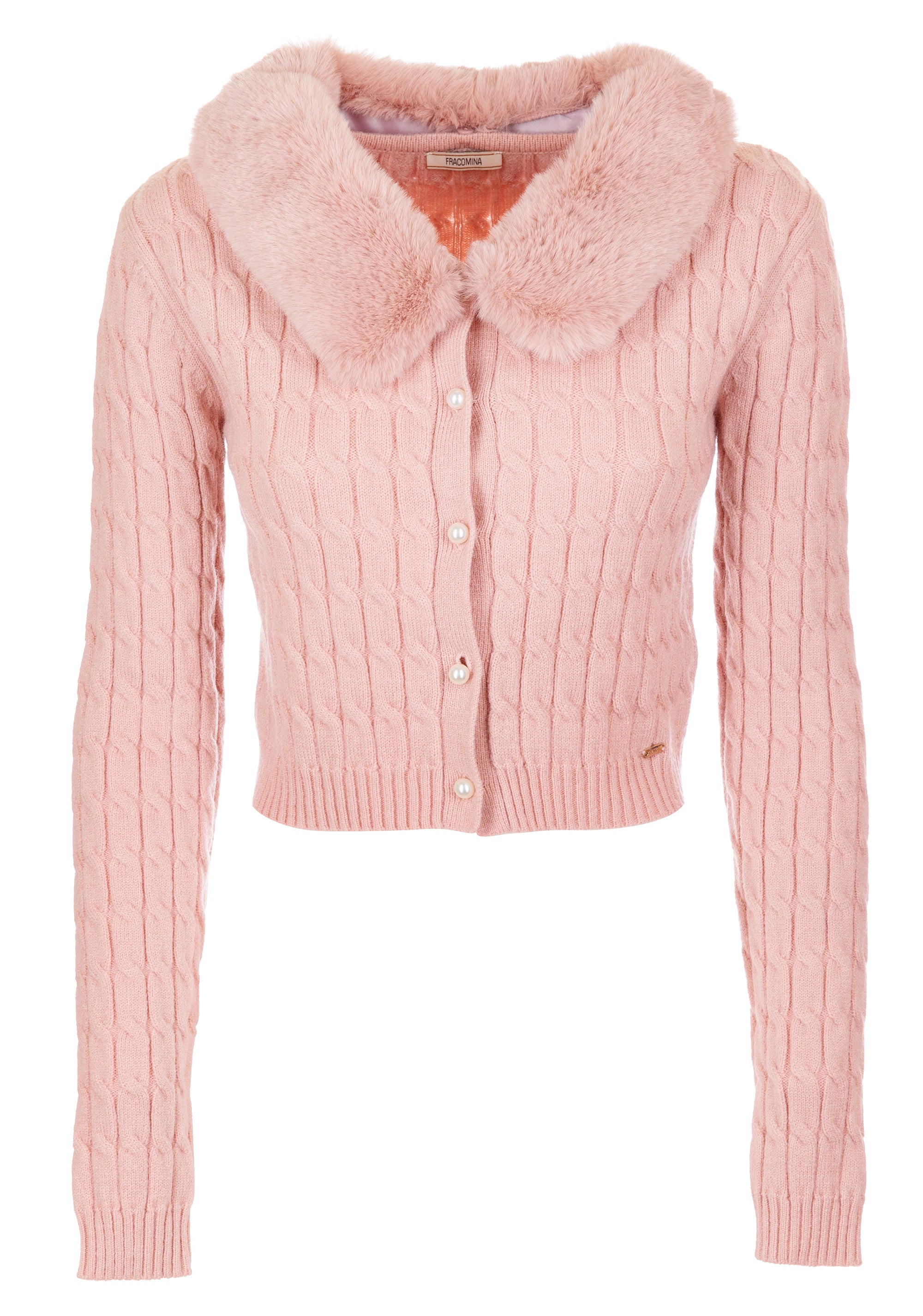 Cardigan slim a trecce