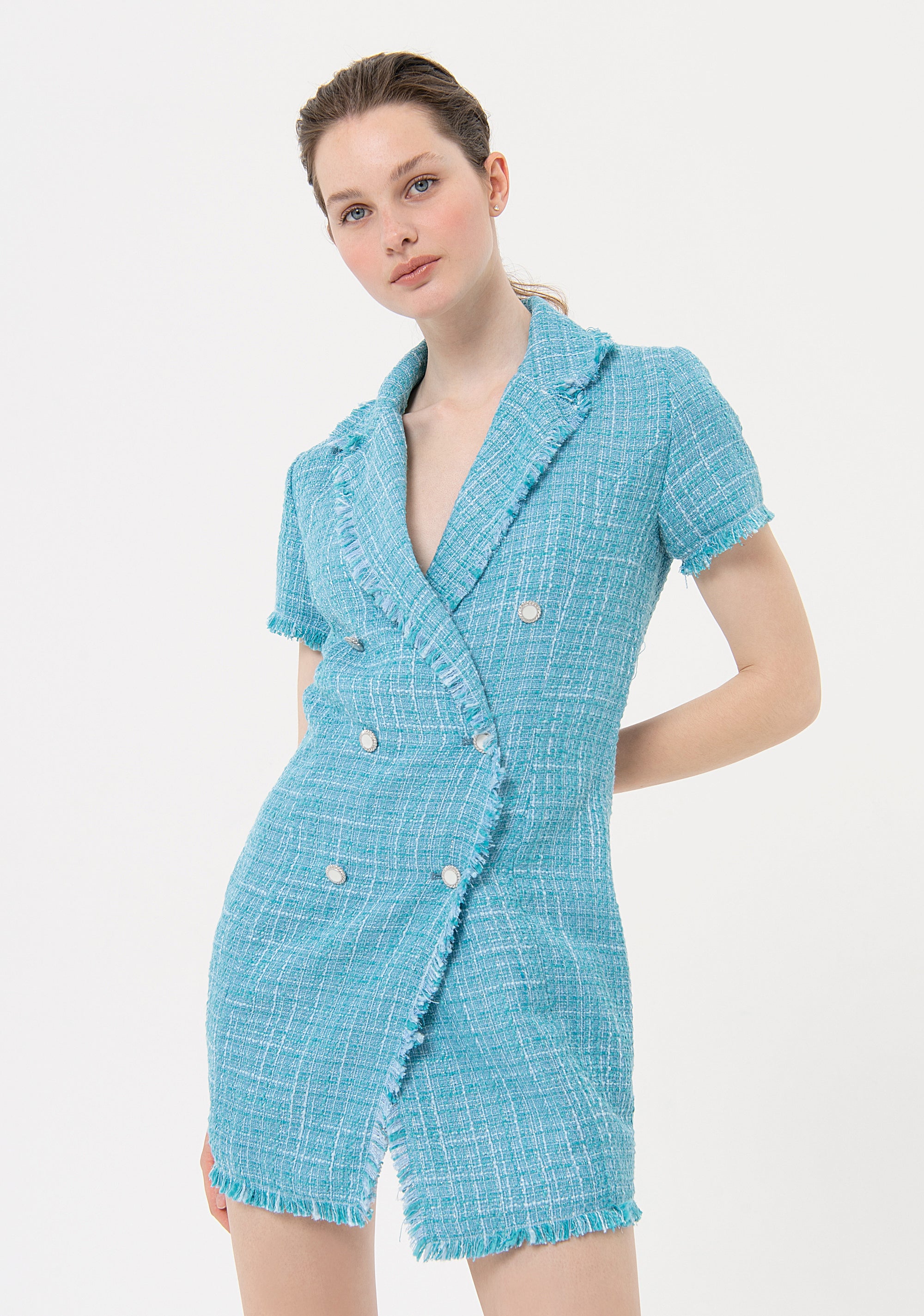 Abito blazer regular mini in tweed FR24SD1007W63301-037 Fracomina