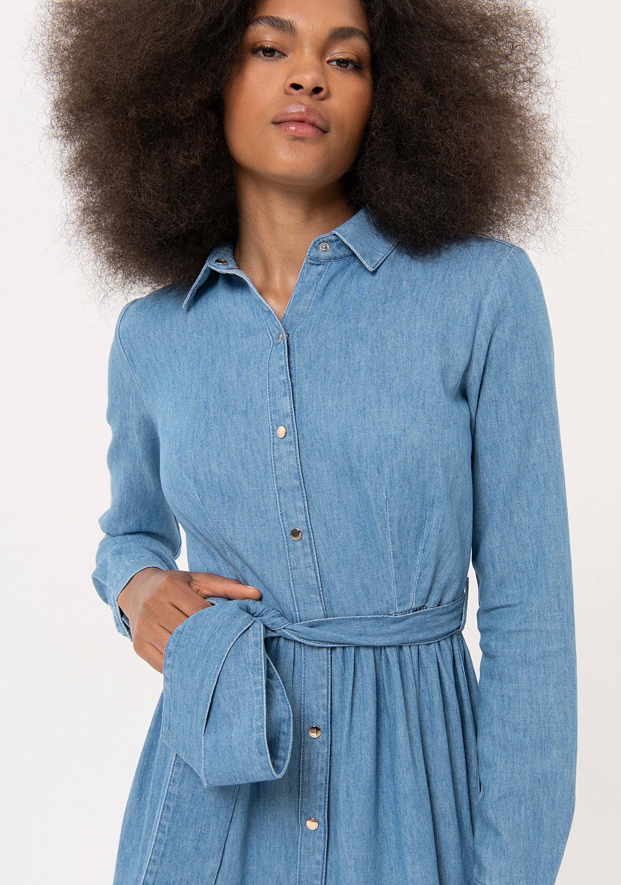 Abito regular mini modello chemisier in chambray FR24SD4001D400E5 Fracomina