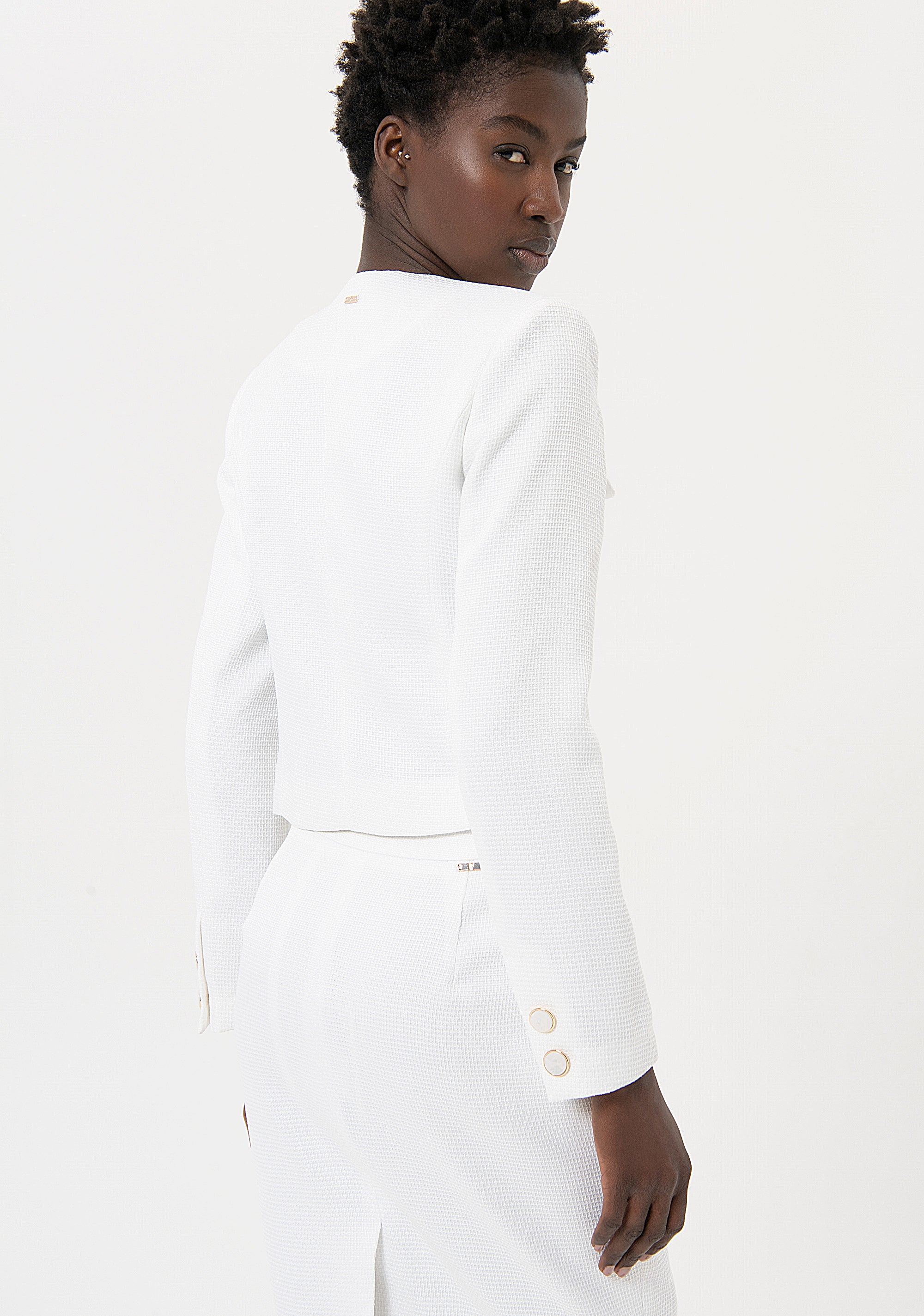 Giacca regular modello chanel in tessuto armaturato FR24SJ1004W67301 Fracomina