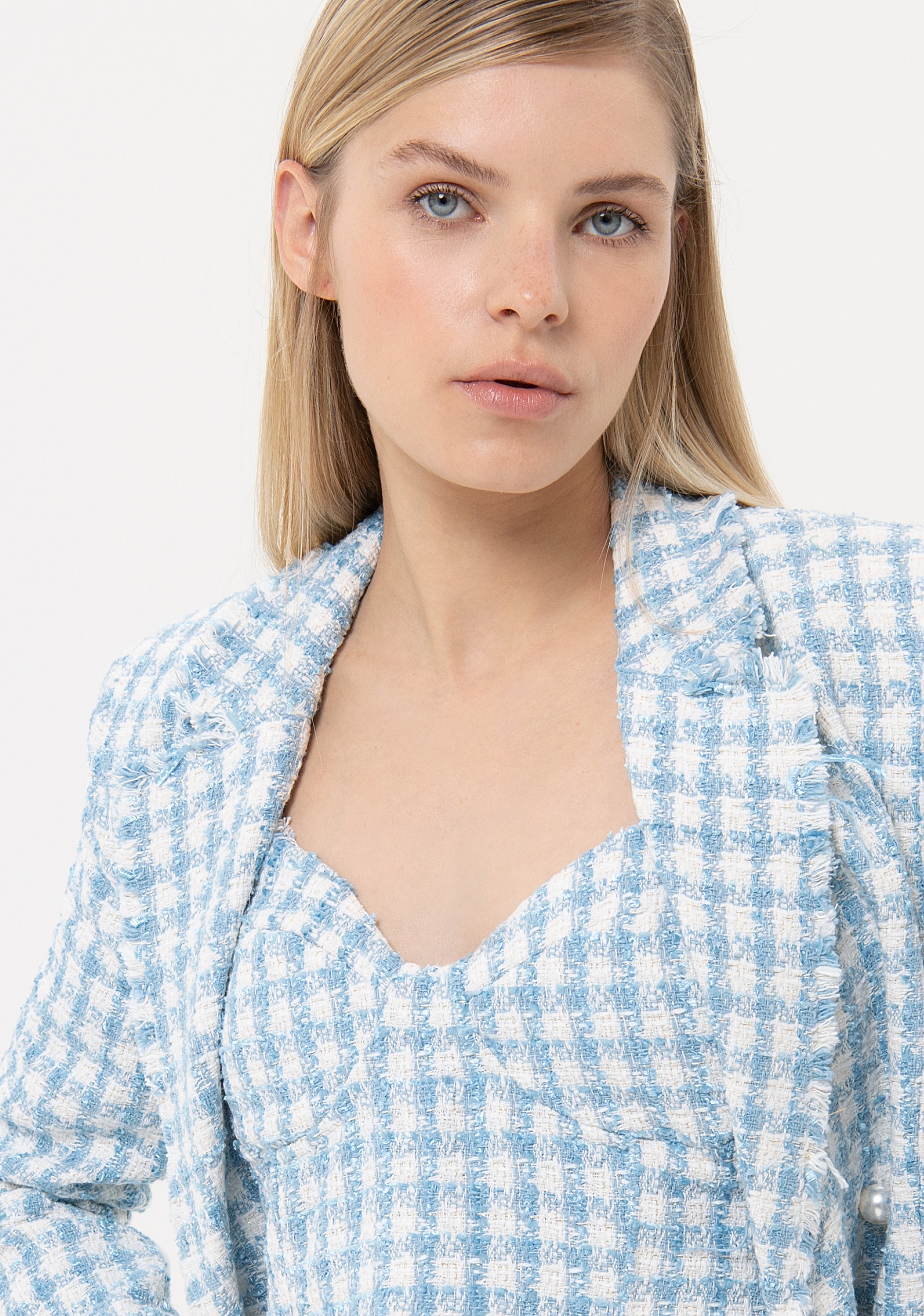 Blazer regular doppiopetto in tweed FR24SJ2001W63301 Fracomina