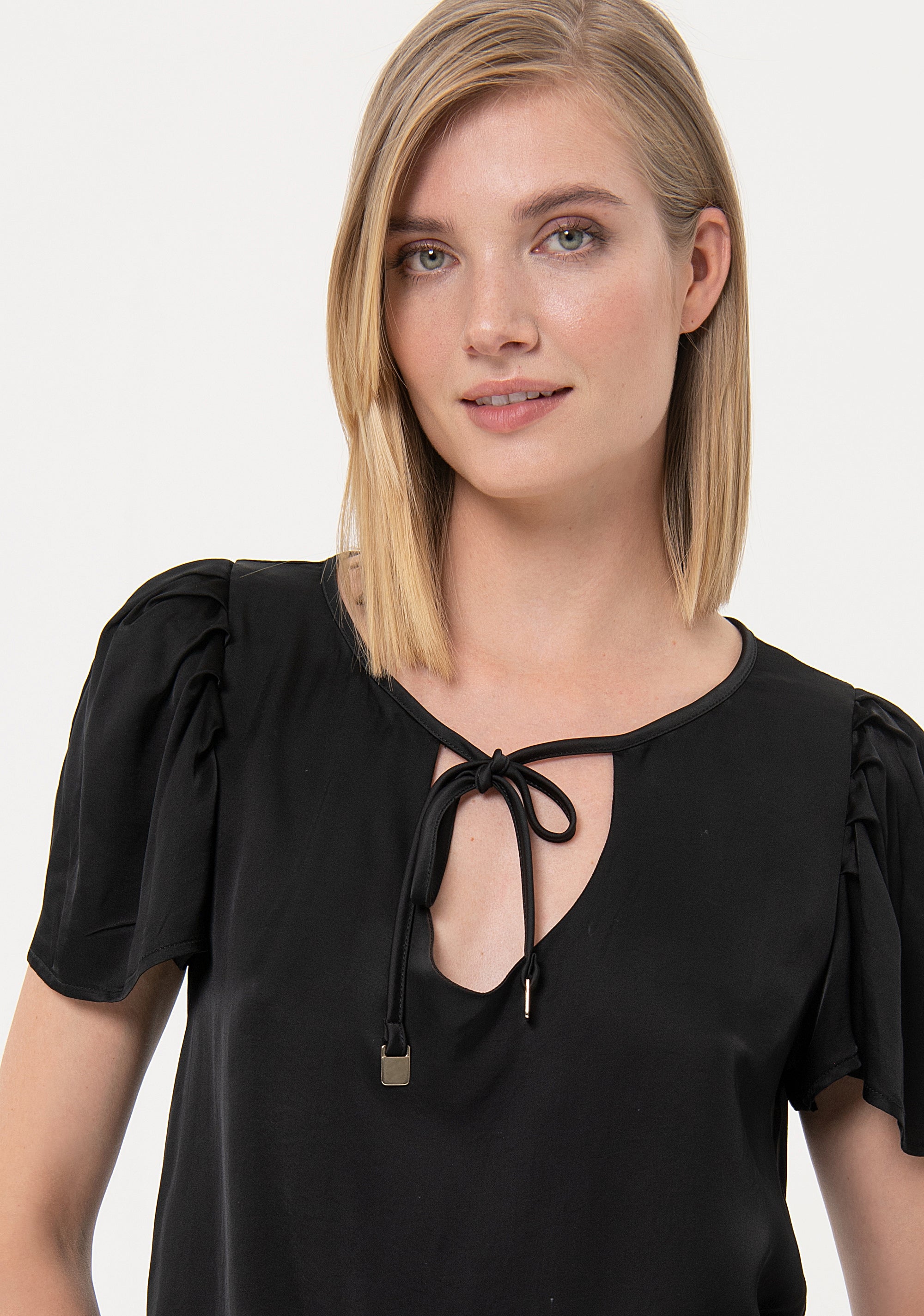 Blusa regular con goccia sullo scollo