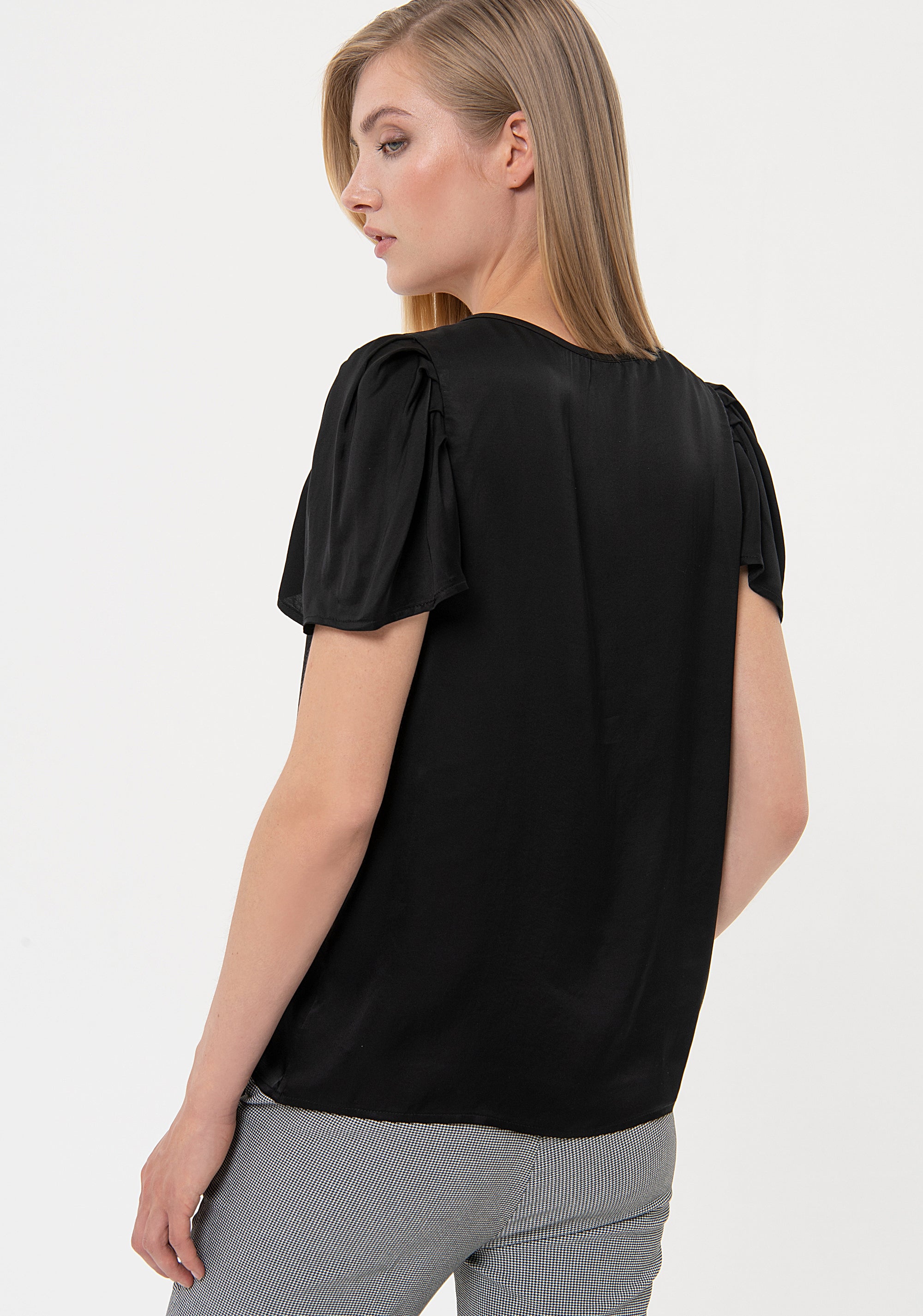 Blusa regular con goccia sullo scollo