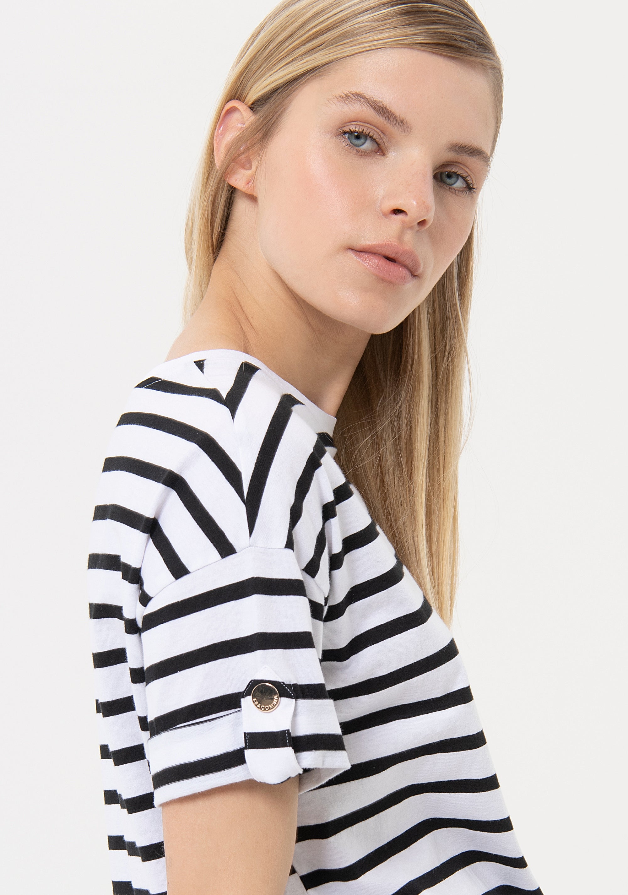 T-shirt over in jersey a righe FR24ST3019J465N8 Fracomina