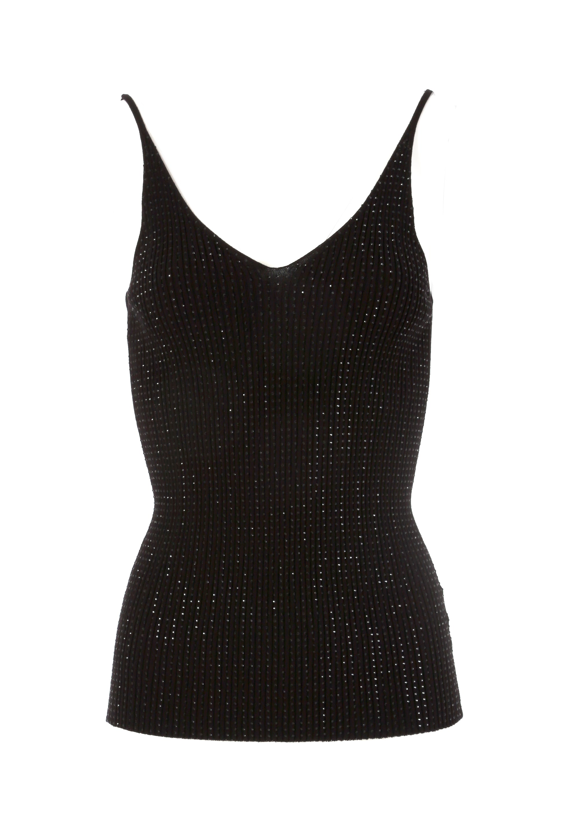 Top slim senza maniche con strass luminosi FR24ST4007K410R9 Fracomina