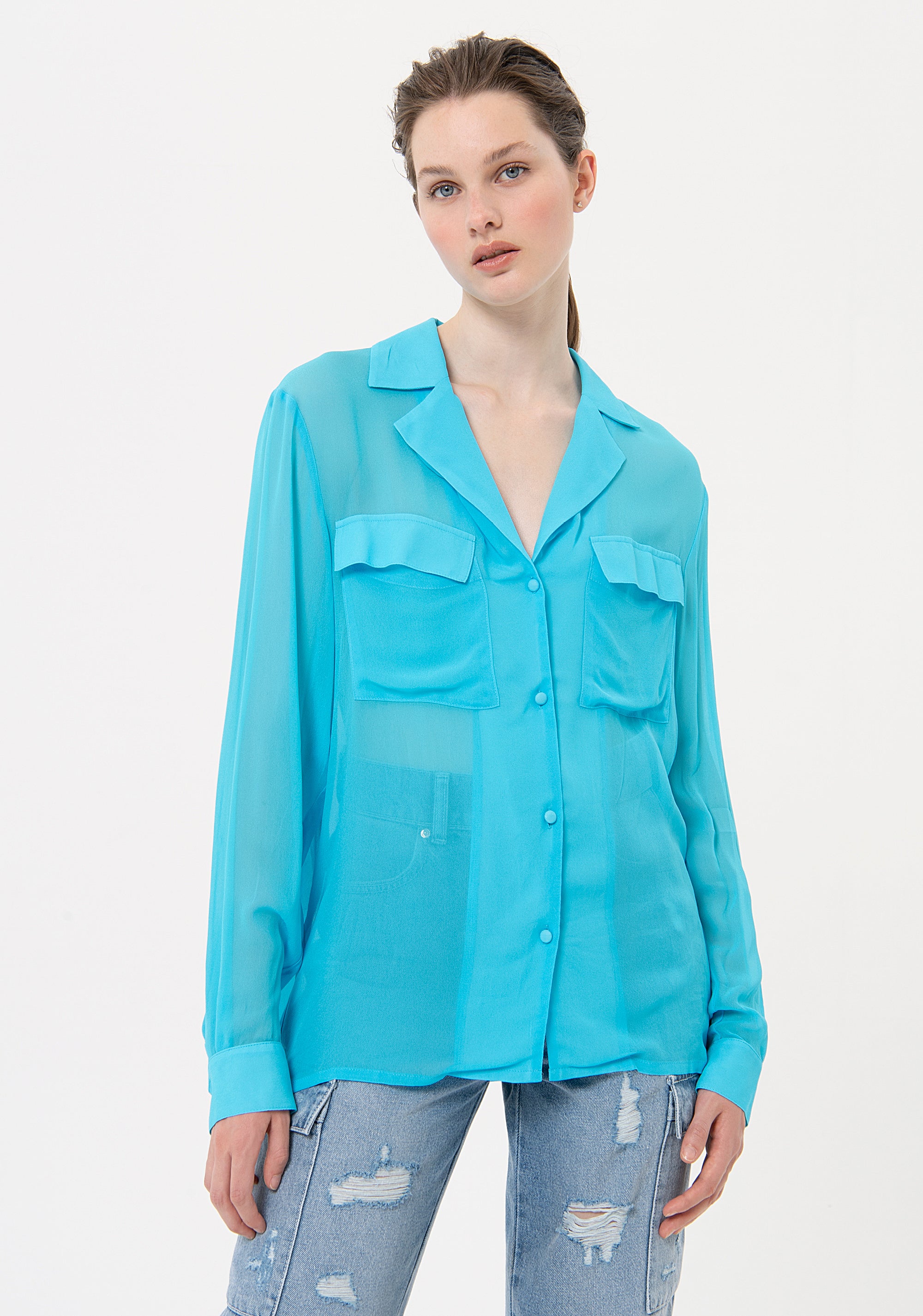Camicia regular in georgette FR24ST6018W42801-037 Fracomina