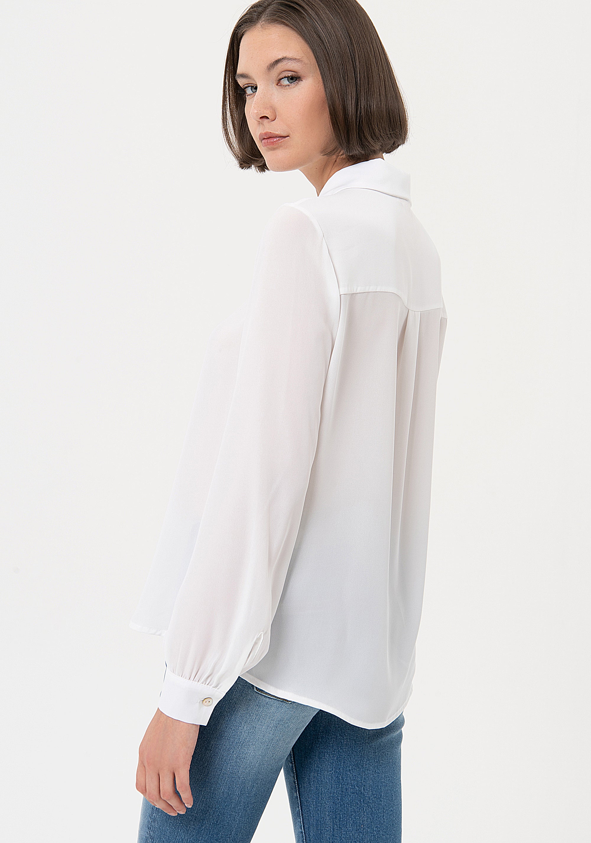 Camicia regular in georgette