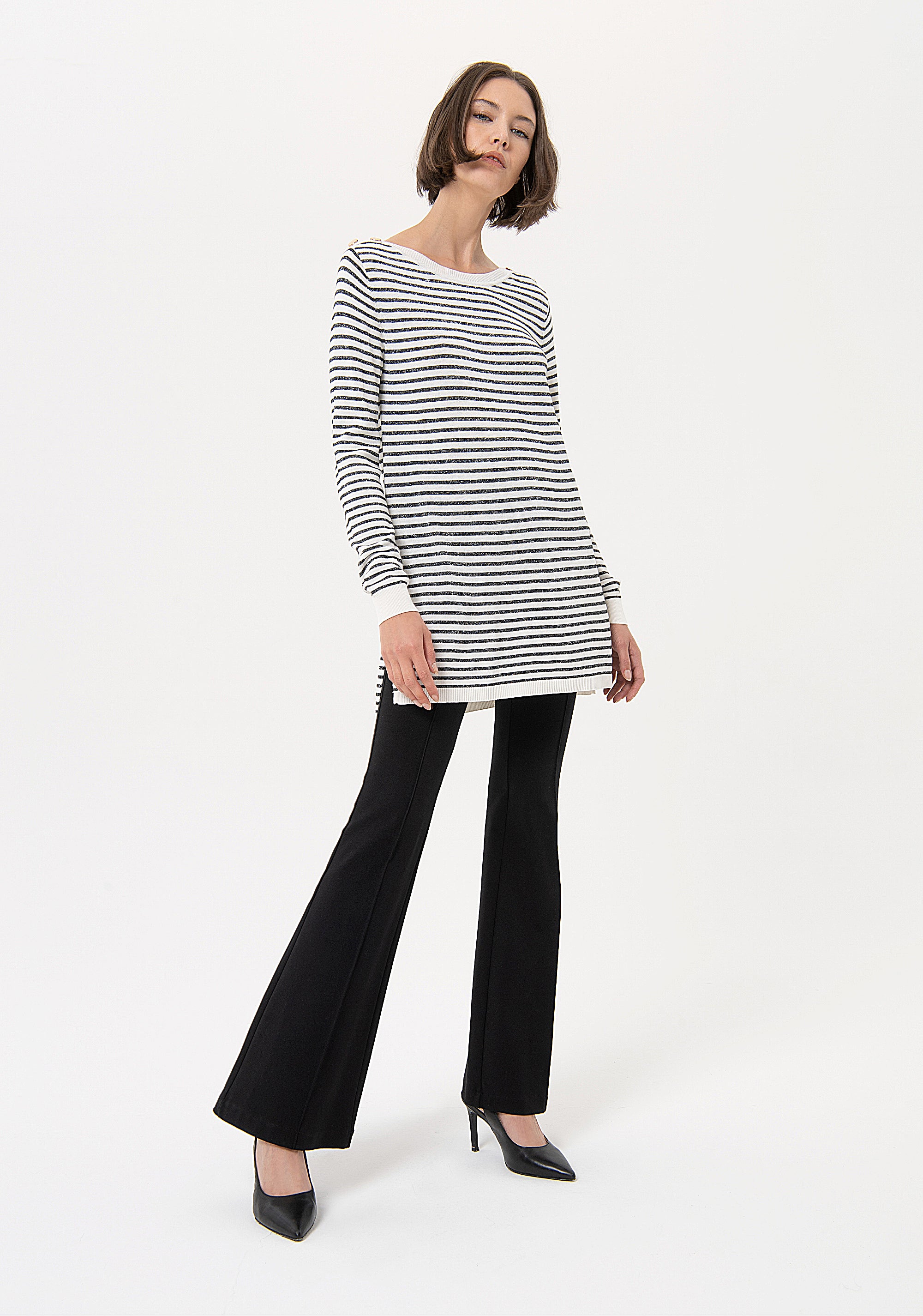 Maglia over lunga a righe FR24ST7006K416Q7 Fracomina