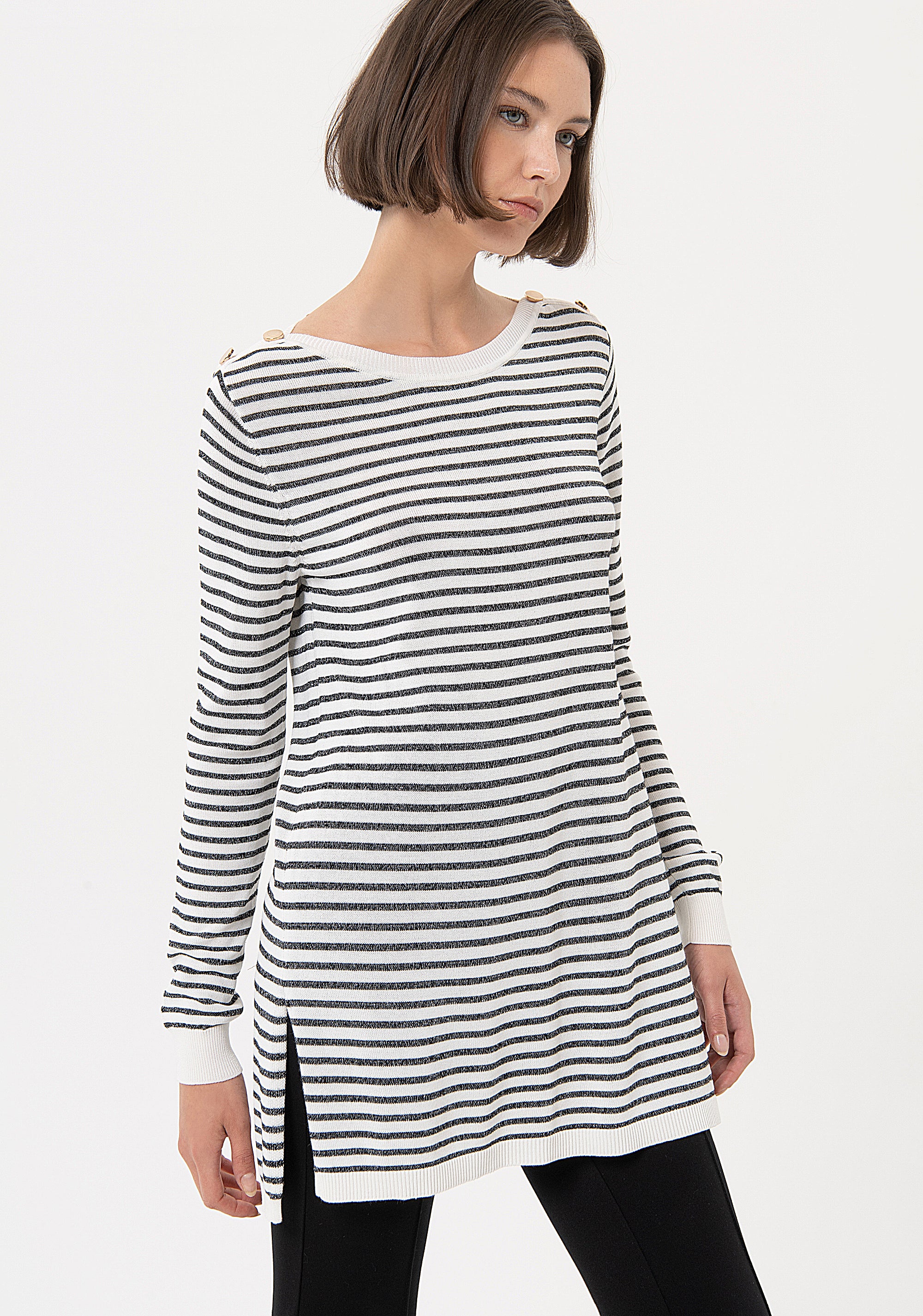 Maglia over lunga a righe FR24ST7006K416Q7 Fracomina