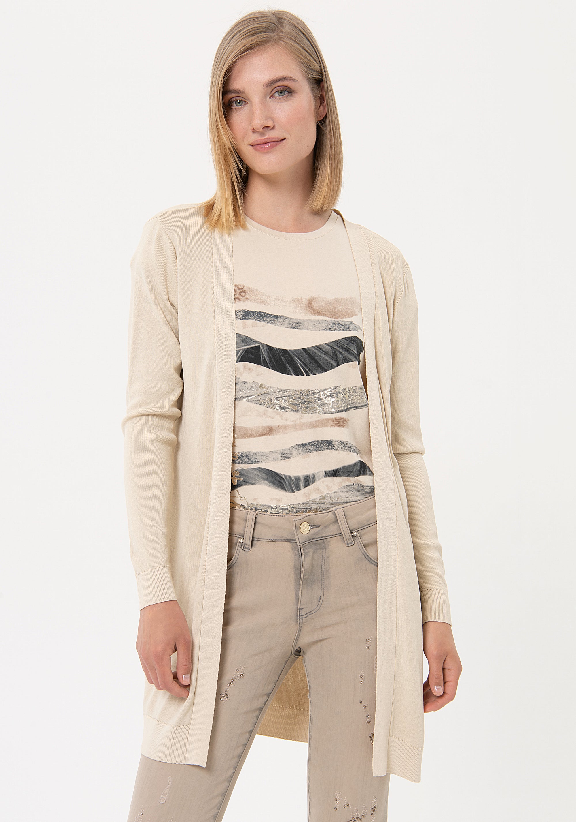Cardigan regular aperto lungo FR24ST8001K41601 Fracomina
