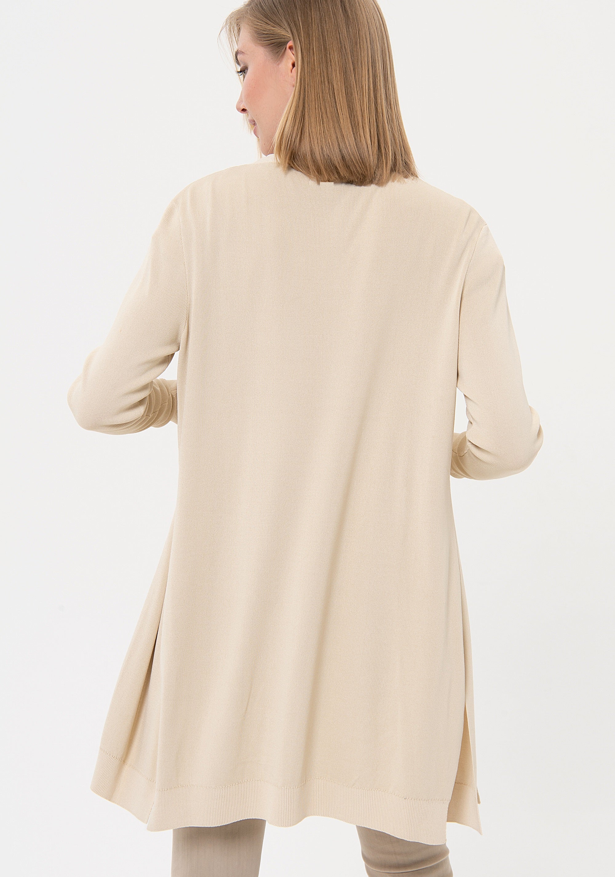 Cardigan regular aperto lungo