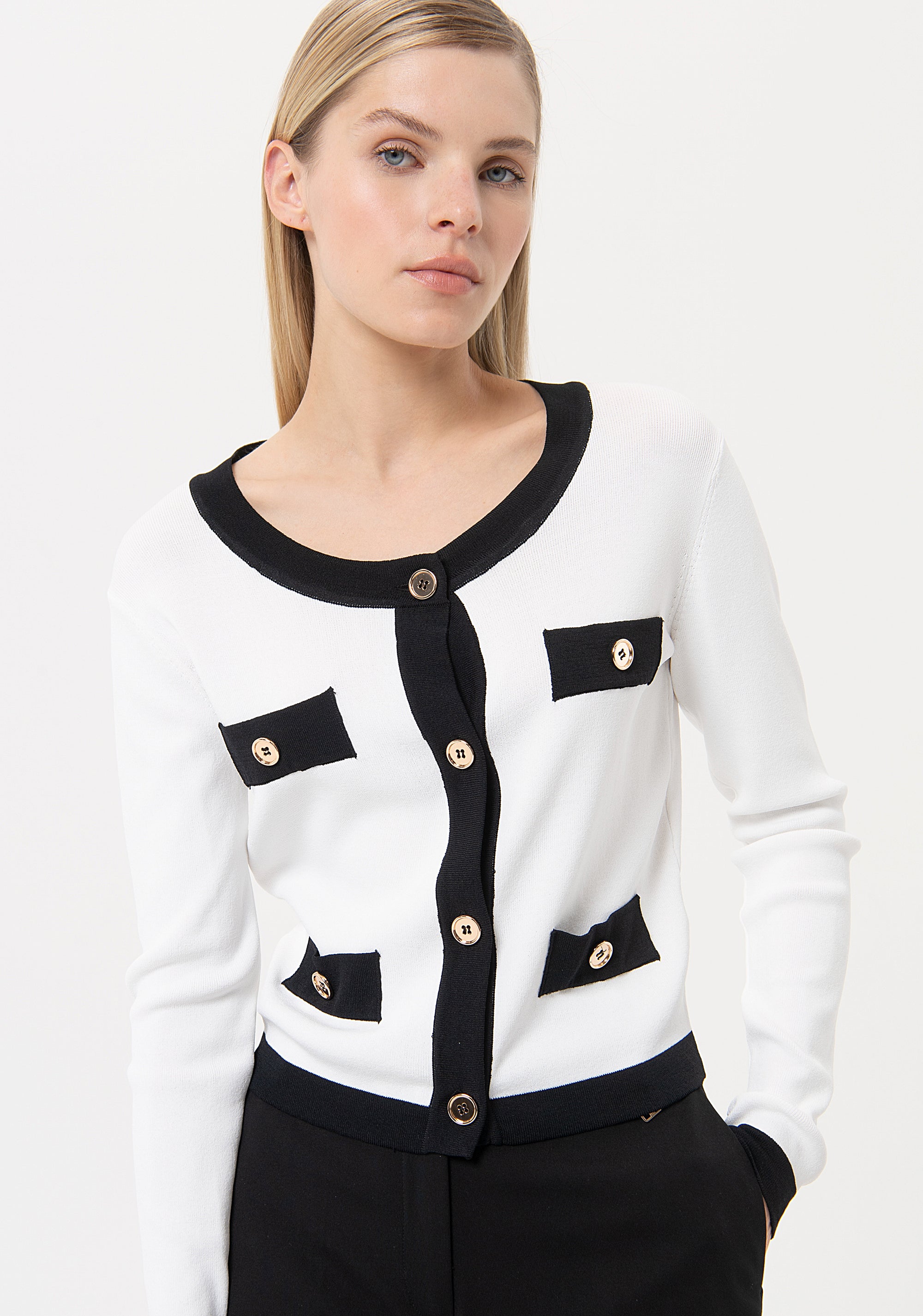 Cardigan regular con maniche lunghe FR24ST8004K41601 Fracomina