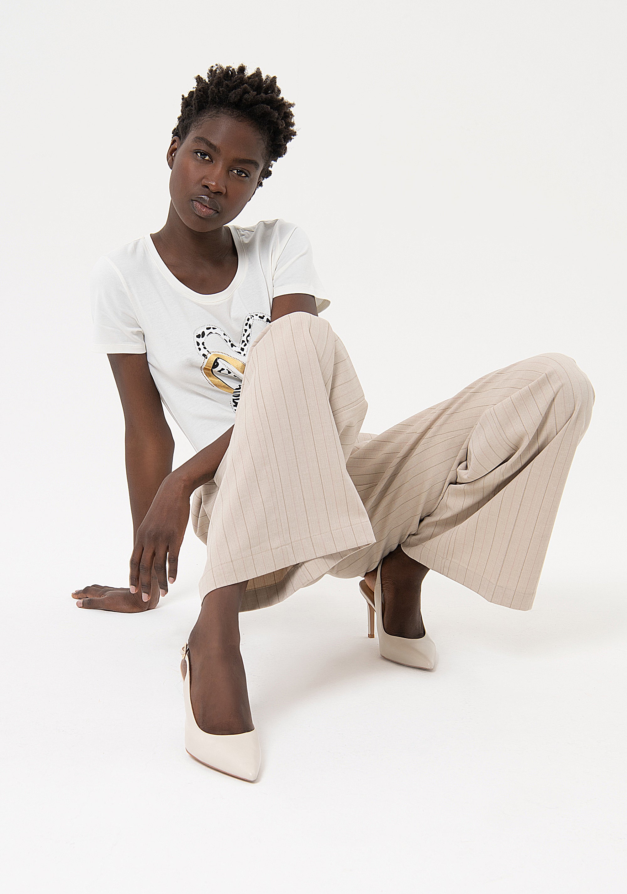 Pantaloni a palazzo flare gessati FR24SV3005W492Q6 Fracomina