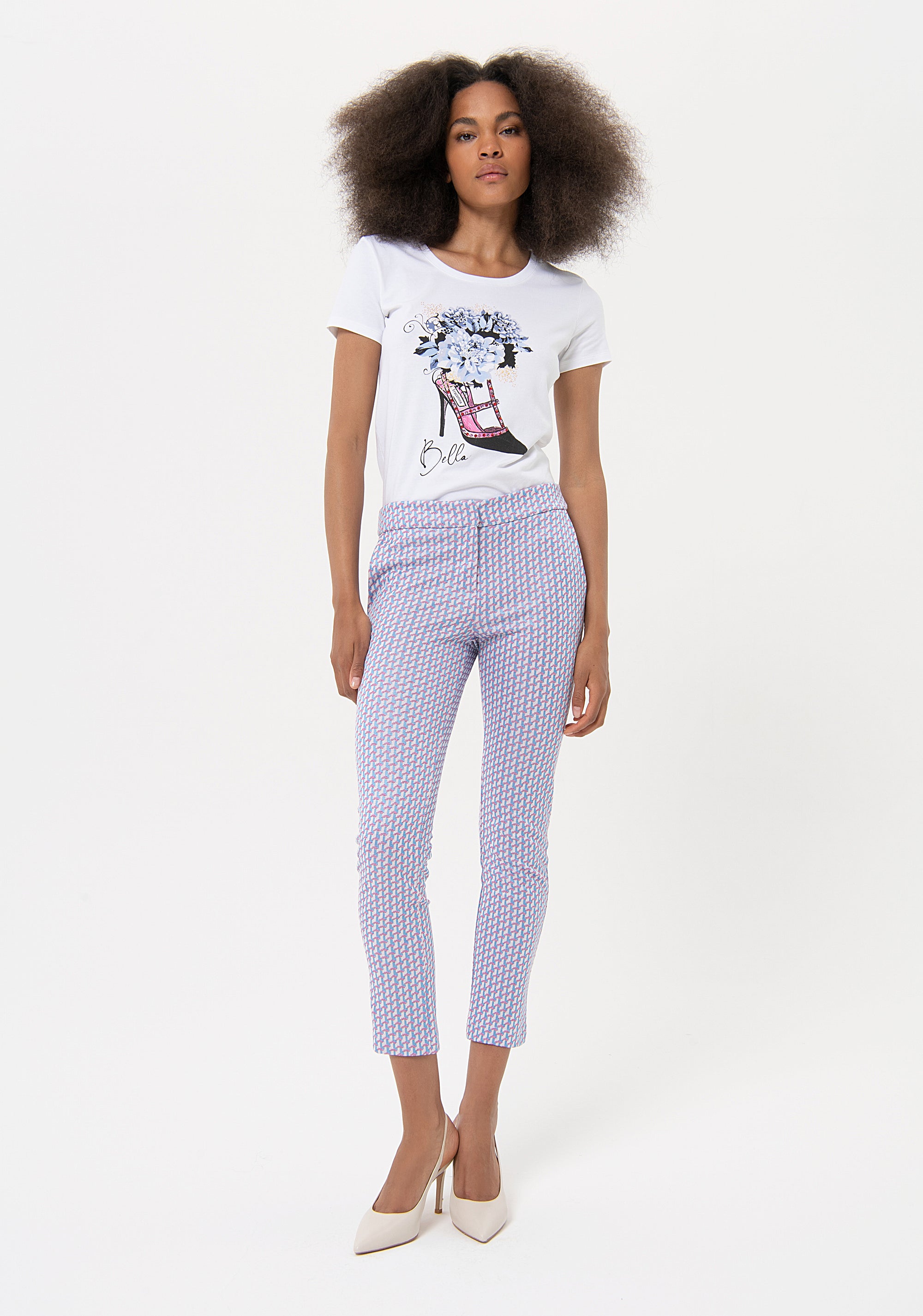Pantaloni chino regular in fantasia geometrica FR24SV4005W691F8 Fracomina
