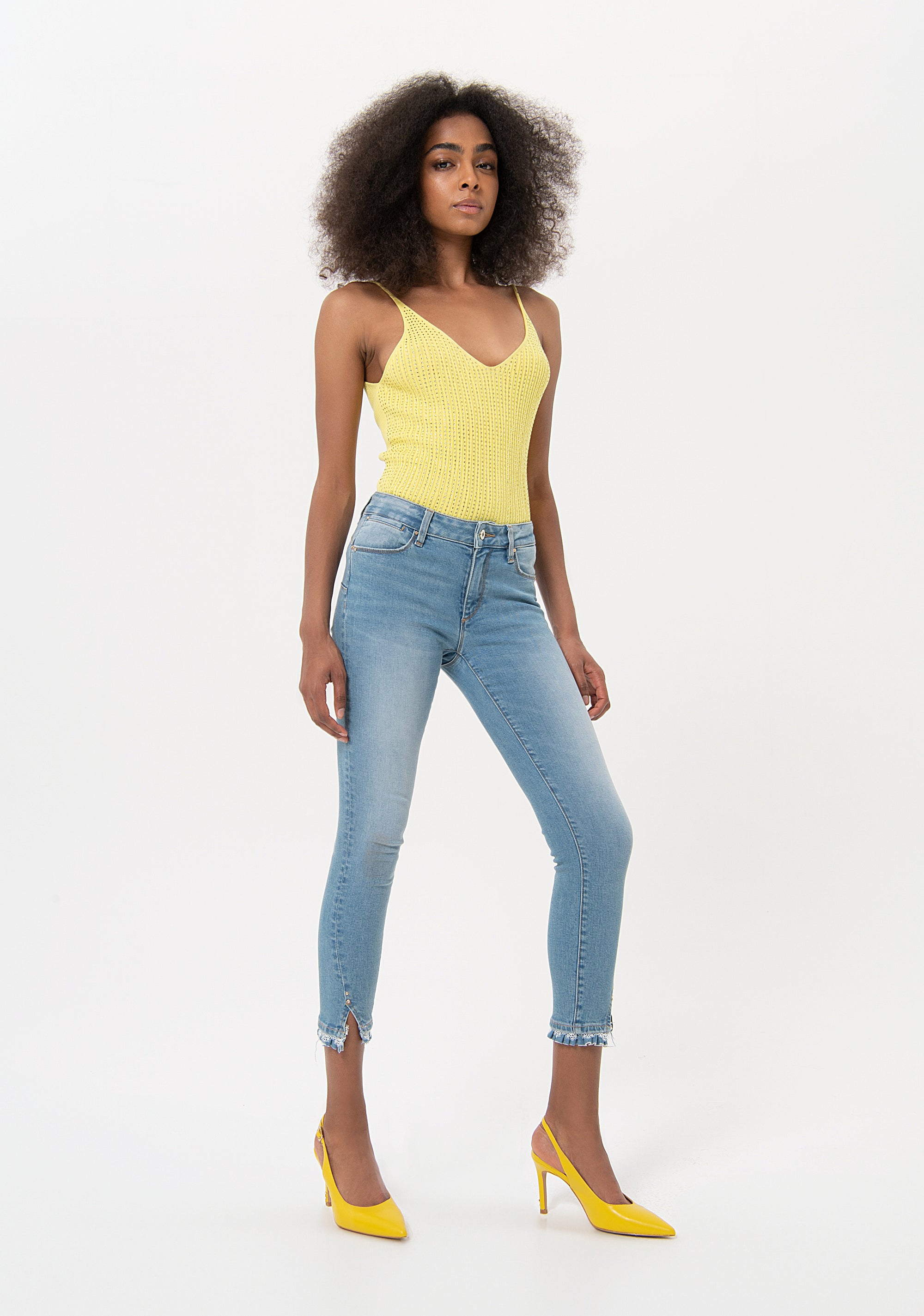 Jeans skinny effetto push up in denim con lavaggio vintage FR24SV9002D401R9-337 Fracomina