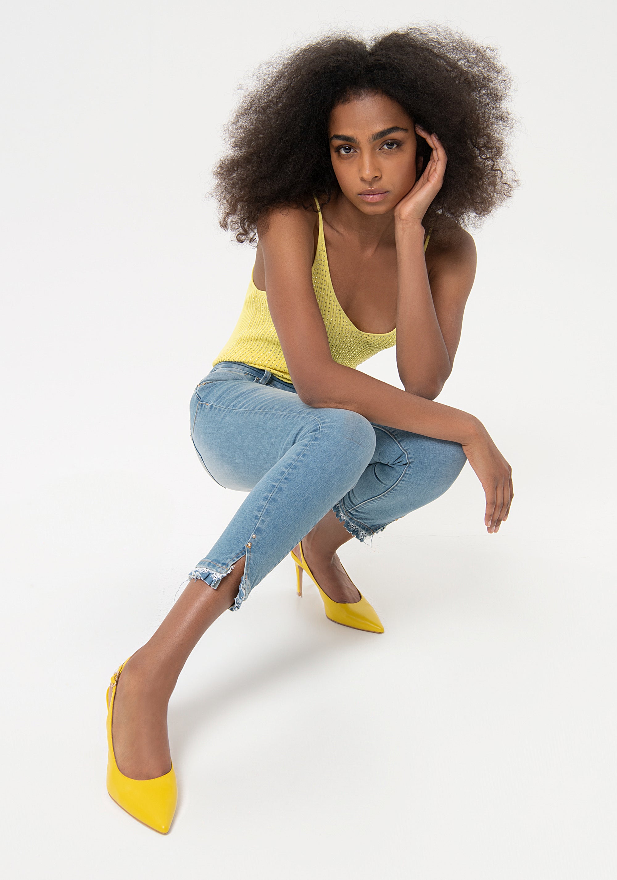 Jeans skinny effetto push up in denim con lavaggio vintage FR24SV9002D401R9-337 Fracomina