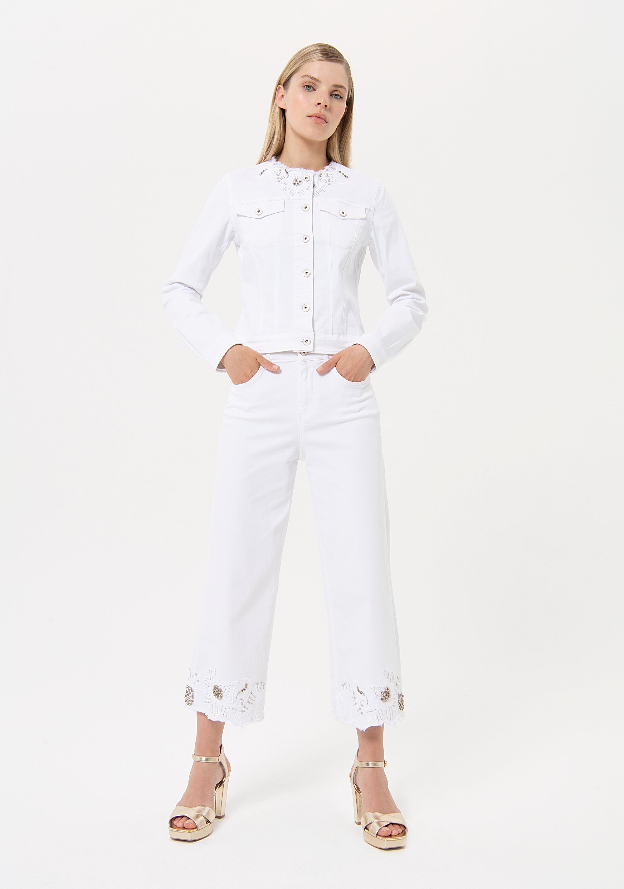 Pantaloni cropped in bull FR24SVB006W61501 Fracomina