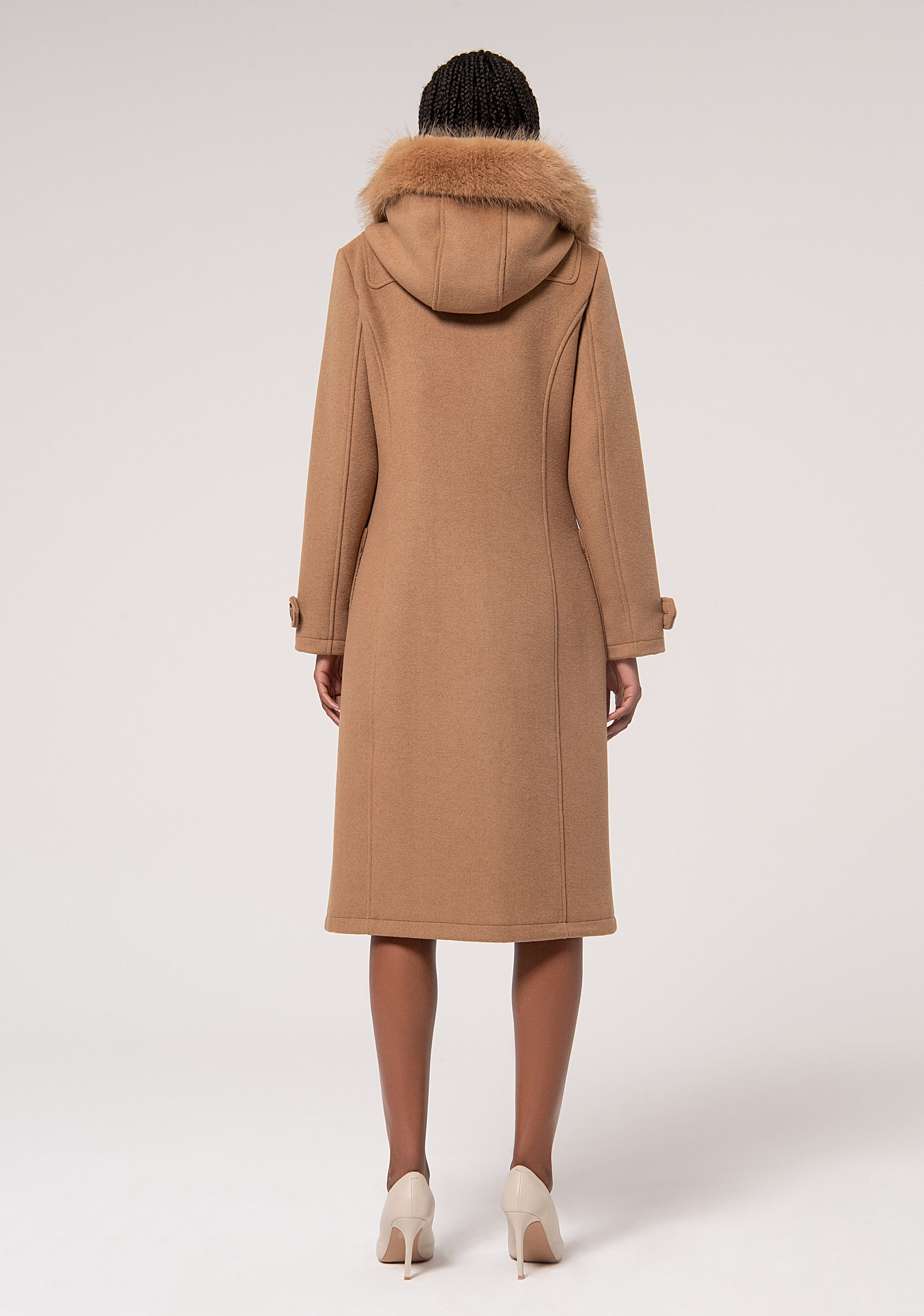 Giacca regular modello montgomery in panno con lana