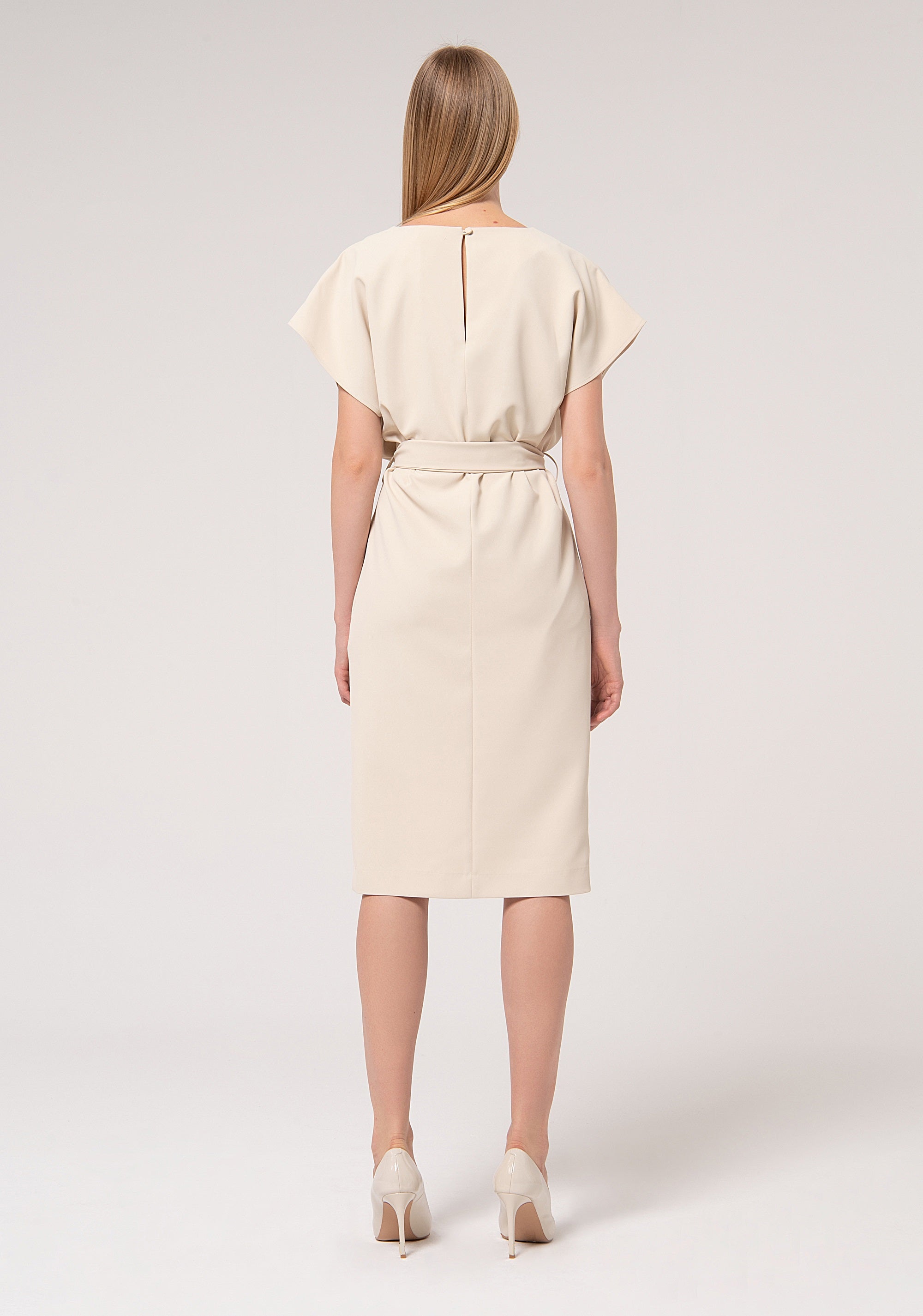 Abito regular midi in tessuto stretch