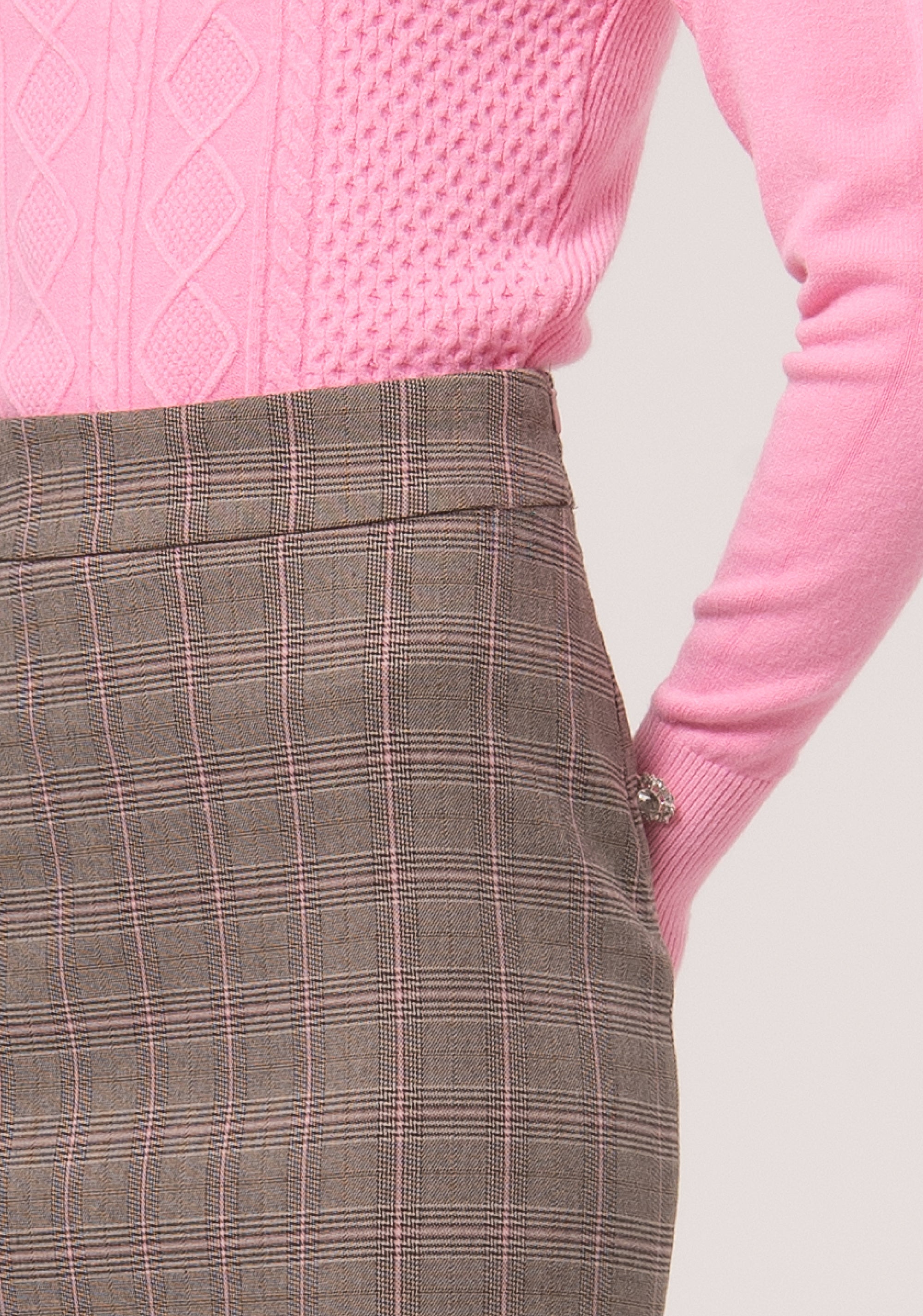 Gonna slim mini in tessuto Principe di Galles FR24WG1001W71995-L20 Fracomina