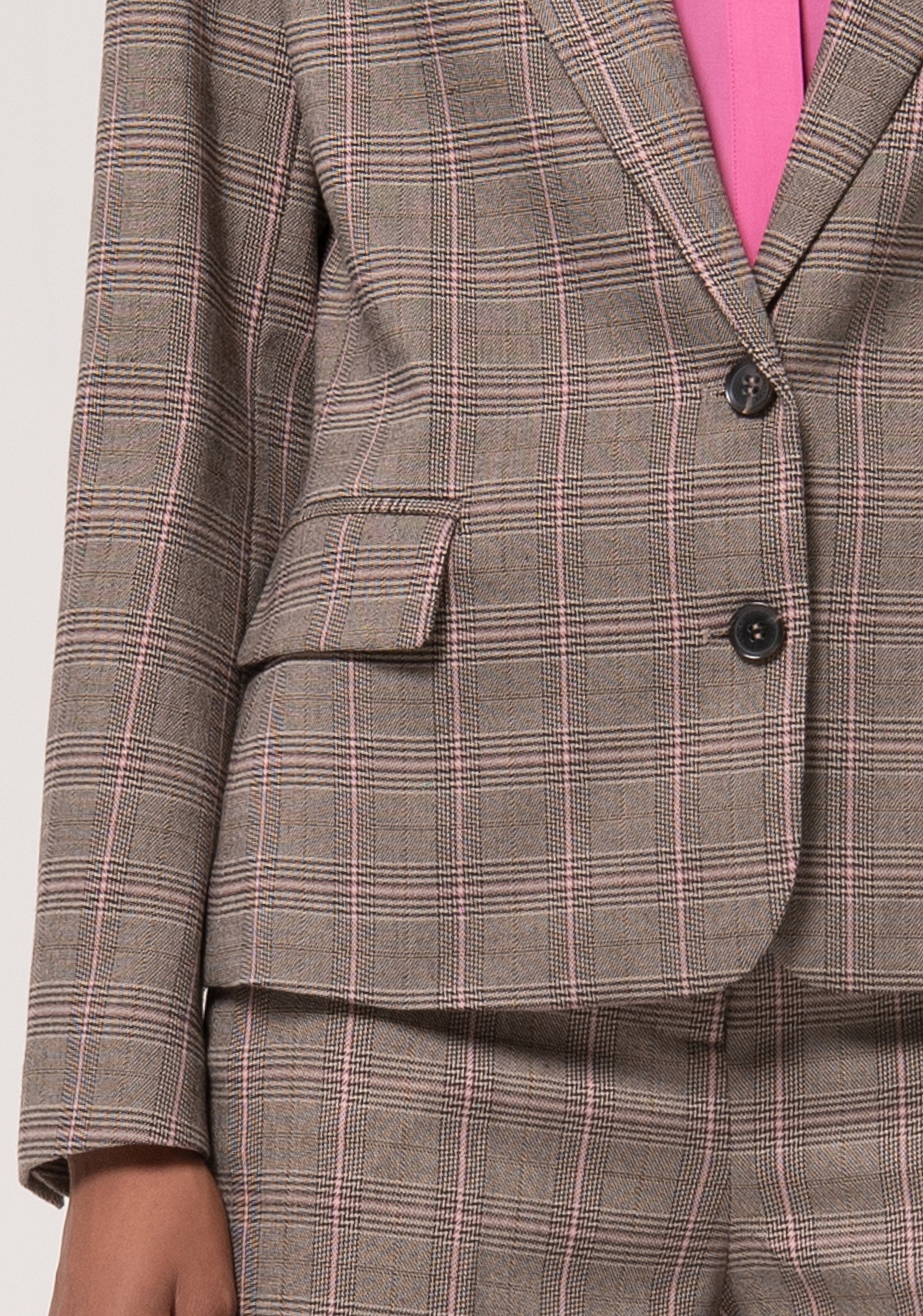 Blazer regular monopetto in tessuto Principe di Galles FR24WJ2010W71995-L20 Fracomina