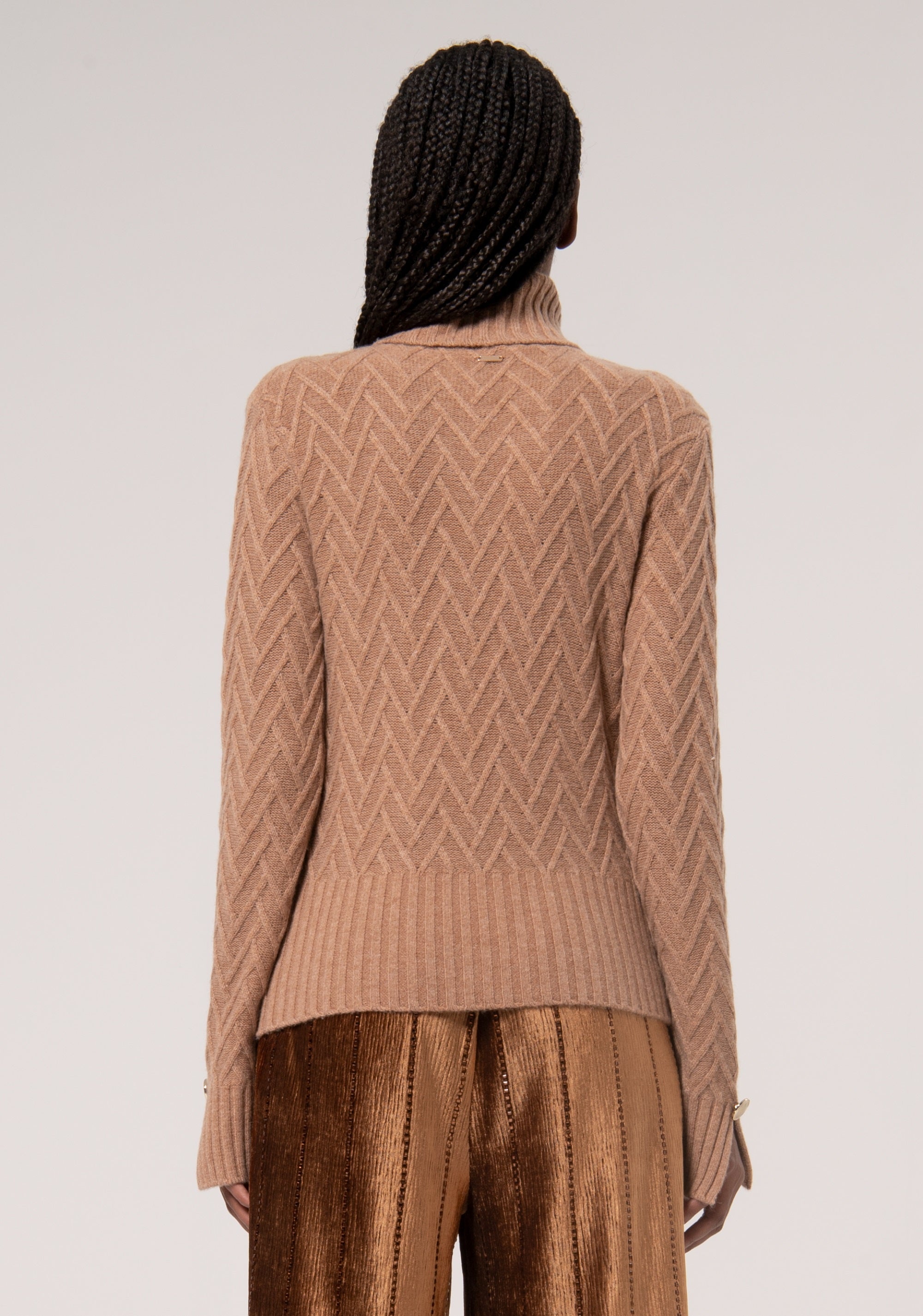 Maglia regular in lana e cachemire con punto zig-zag