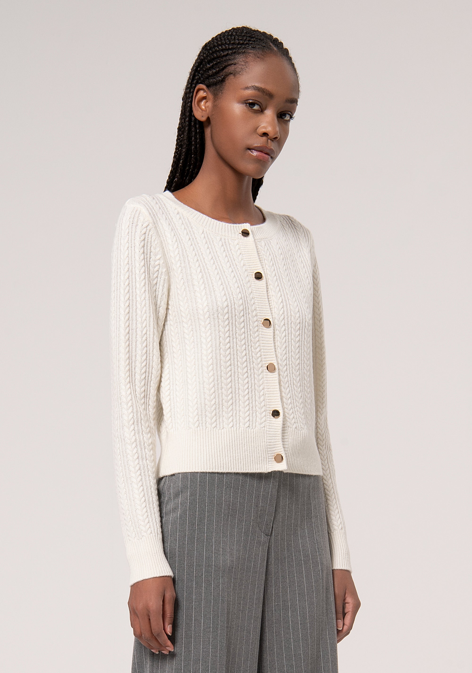 Cardigan regular in lana e cachemire FR24WT8016K53201-108 Fracomina