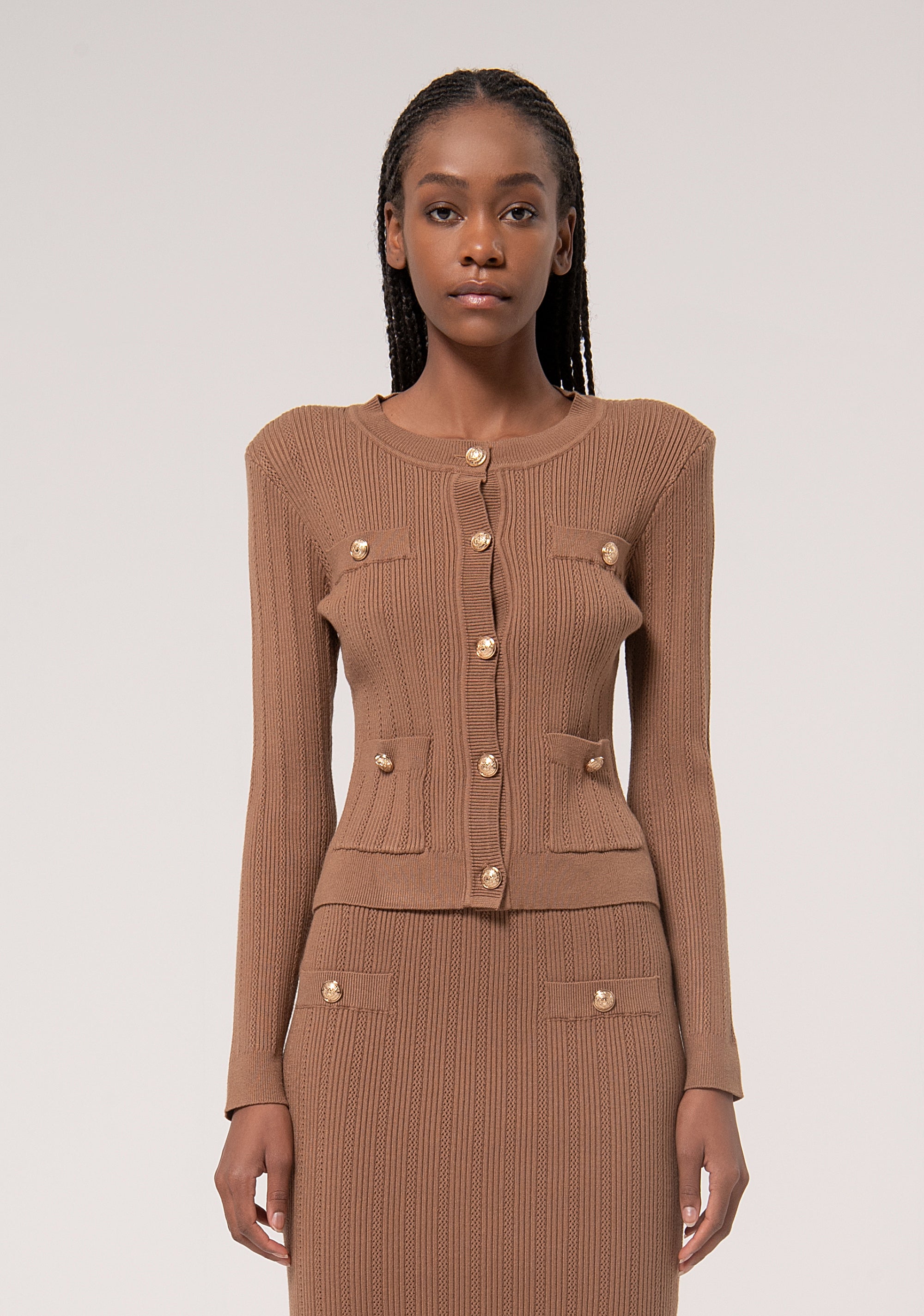 Cardigan slim a costine FR24WT8023K50401-093 Fracomina