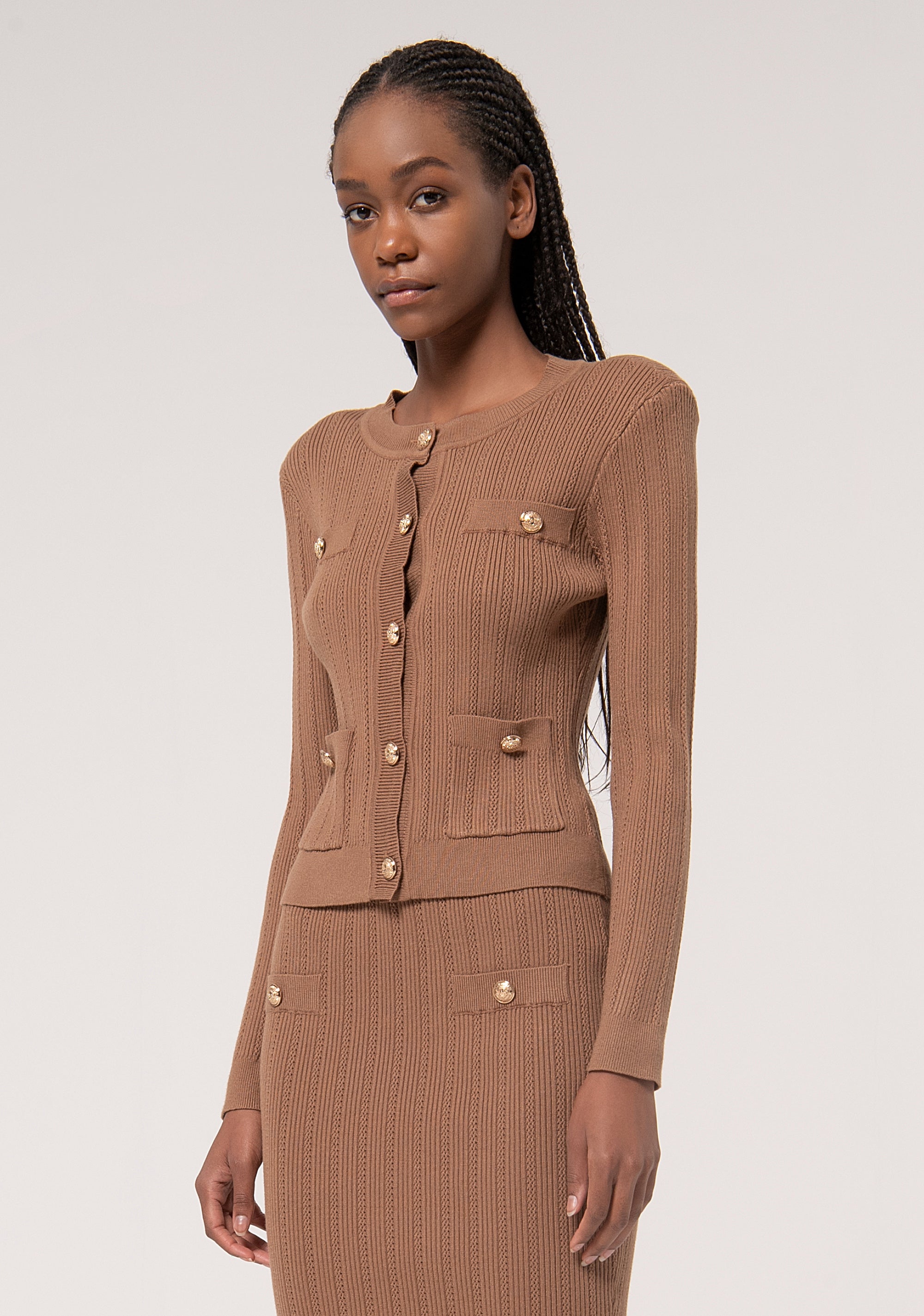 Cardigan slim a costine FR24WT8023K50401-093 Fracomina