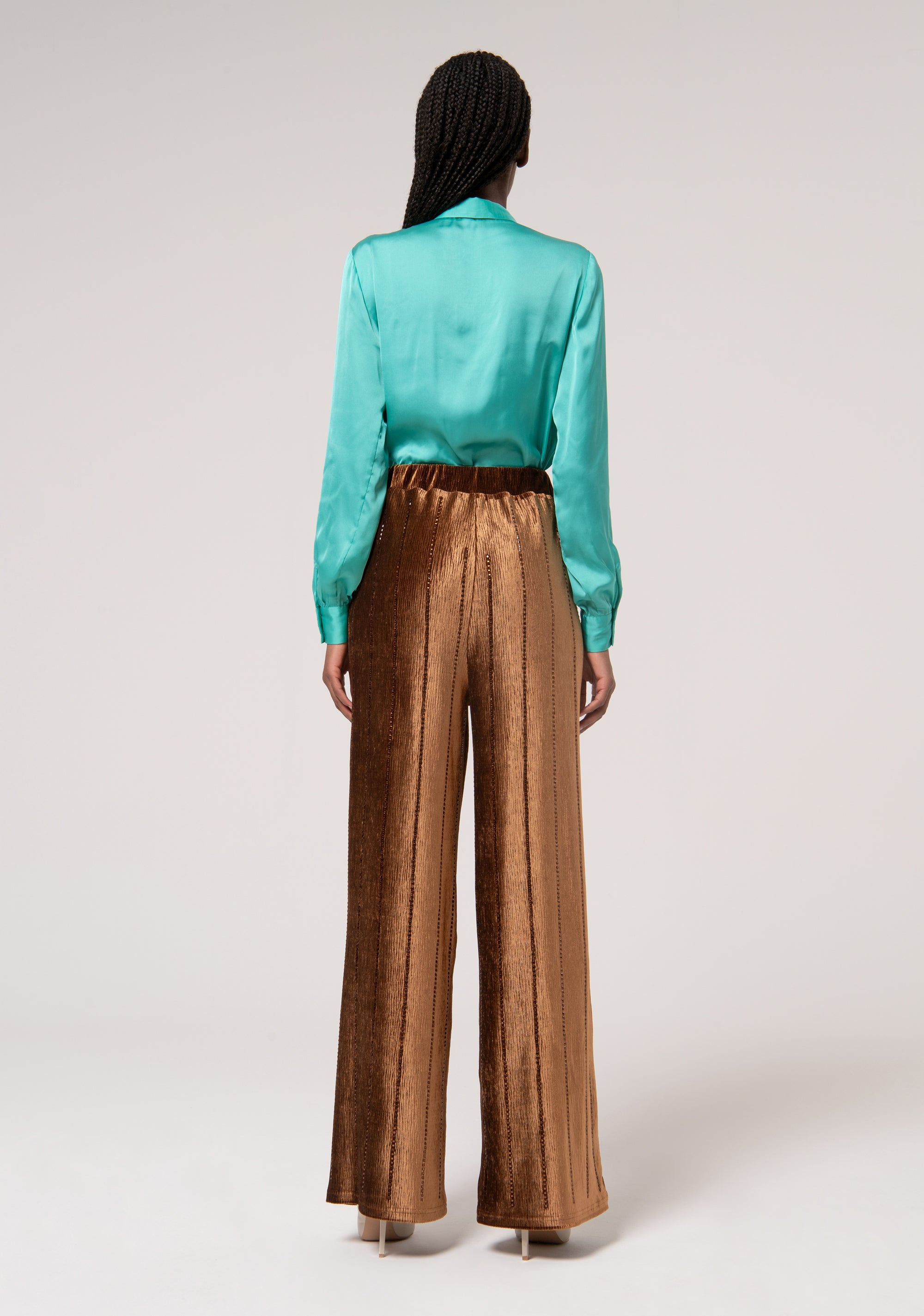 Pantalone flare a palazzo in velluto