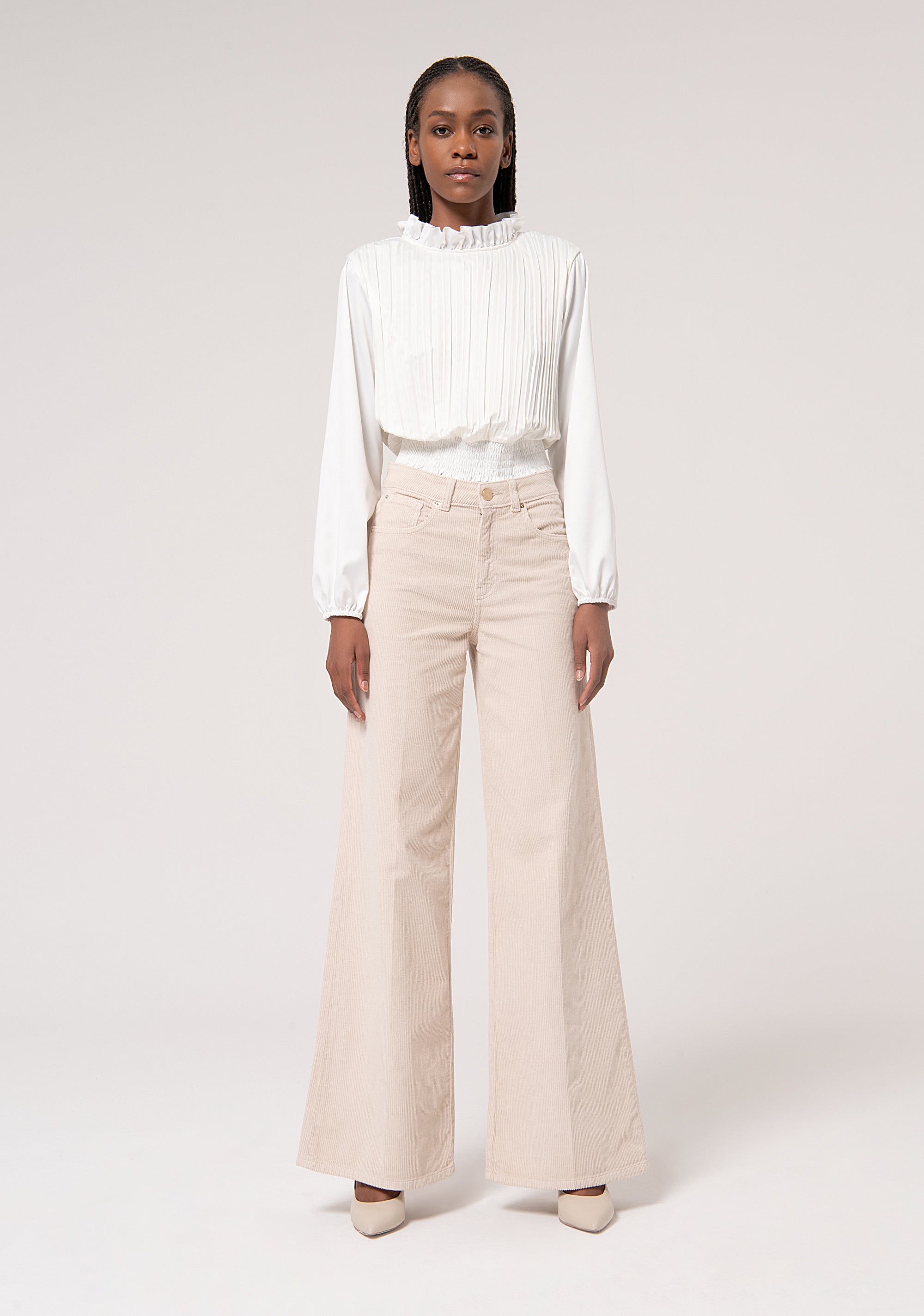 Fracomina Pantalone Largo A Righe Pantalone Flare A Palazzo In