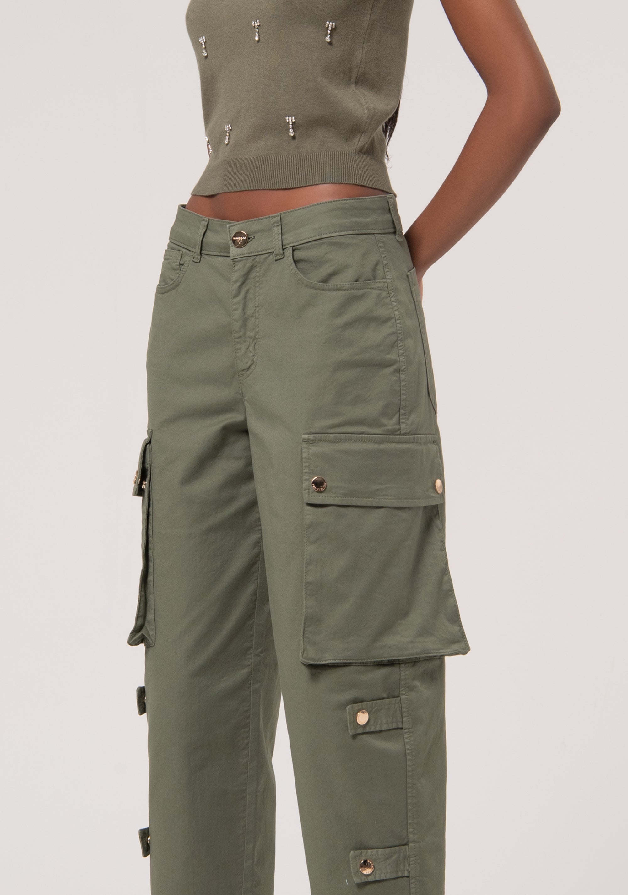 Pantalone cargo in gabardina FR24WVC011W67601-205 Fracomina
