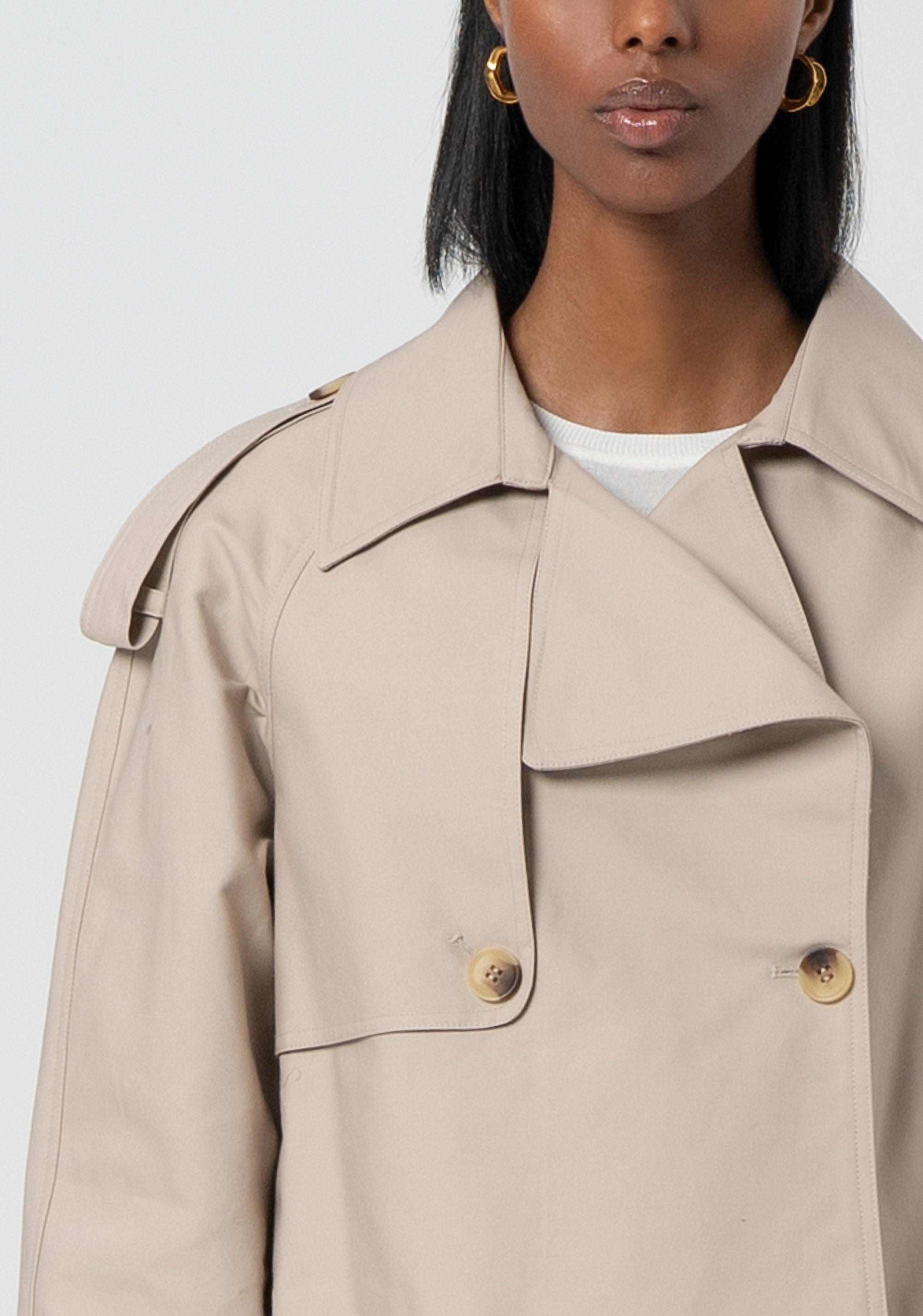 Trench cropped in cotone FR25SC7001W76401-208 Fracomina