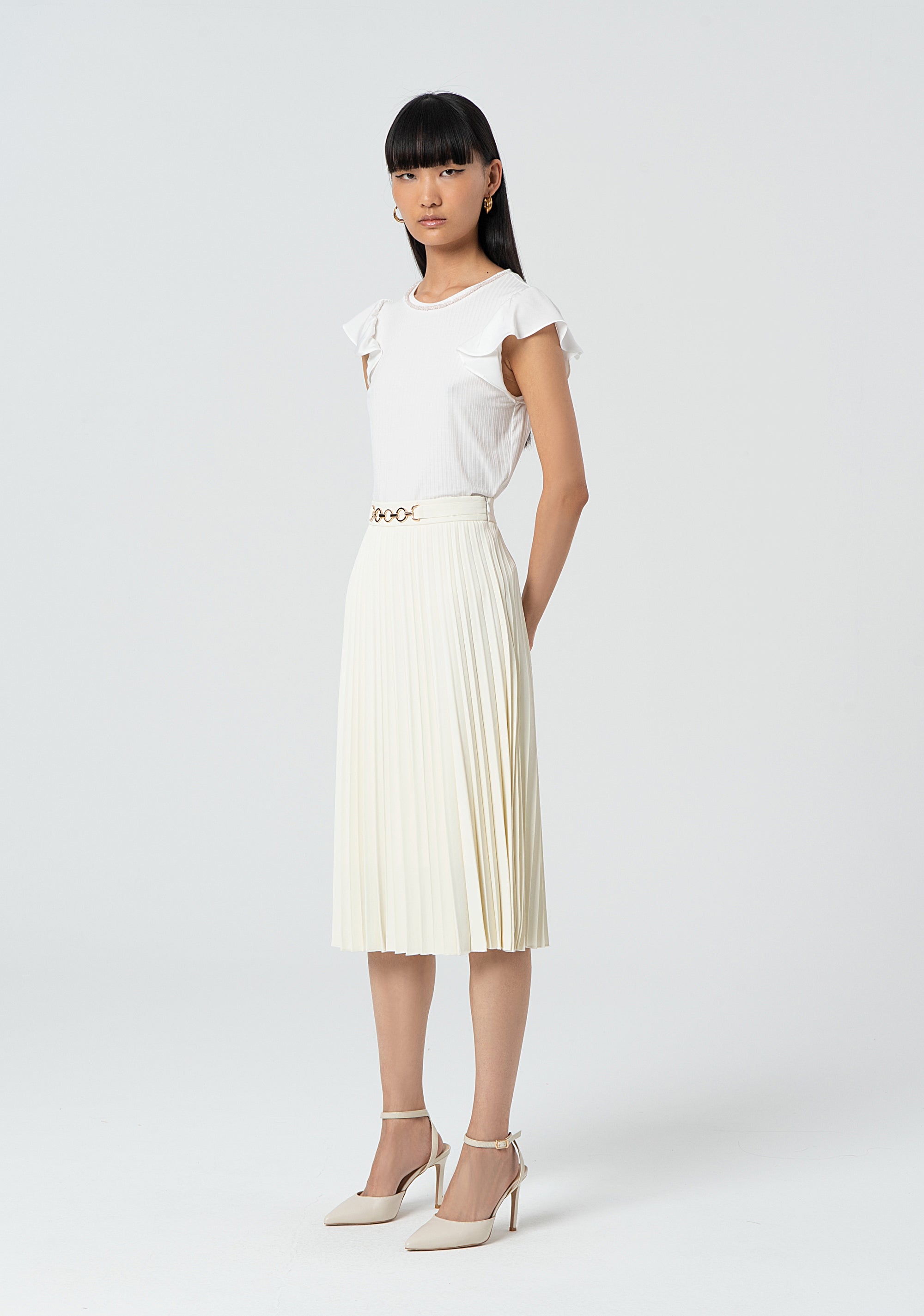 Gonna svasata mini plissettata FR25SG2001W436F9-108 Fracomina