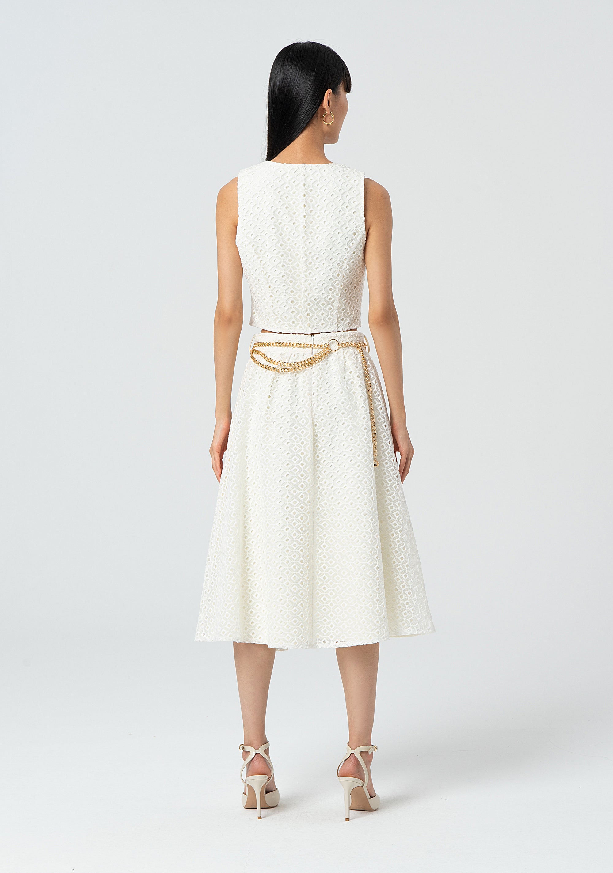 Gonna svasata midi in pizzo San Gallo FR25SG2006W772G1-108 Fracomina