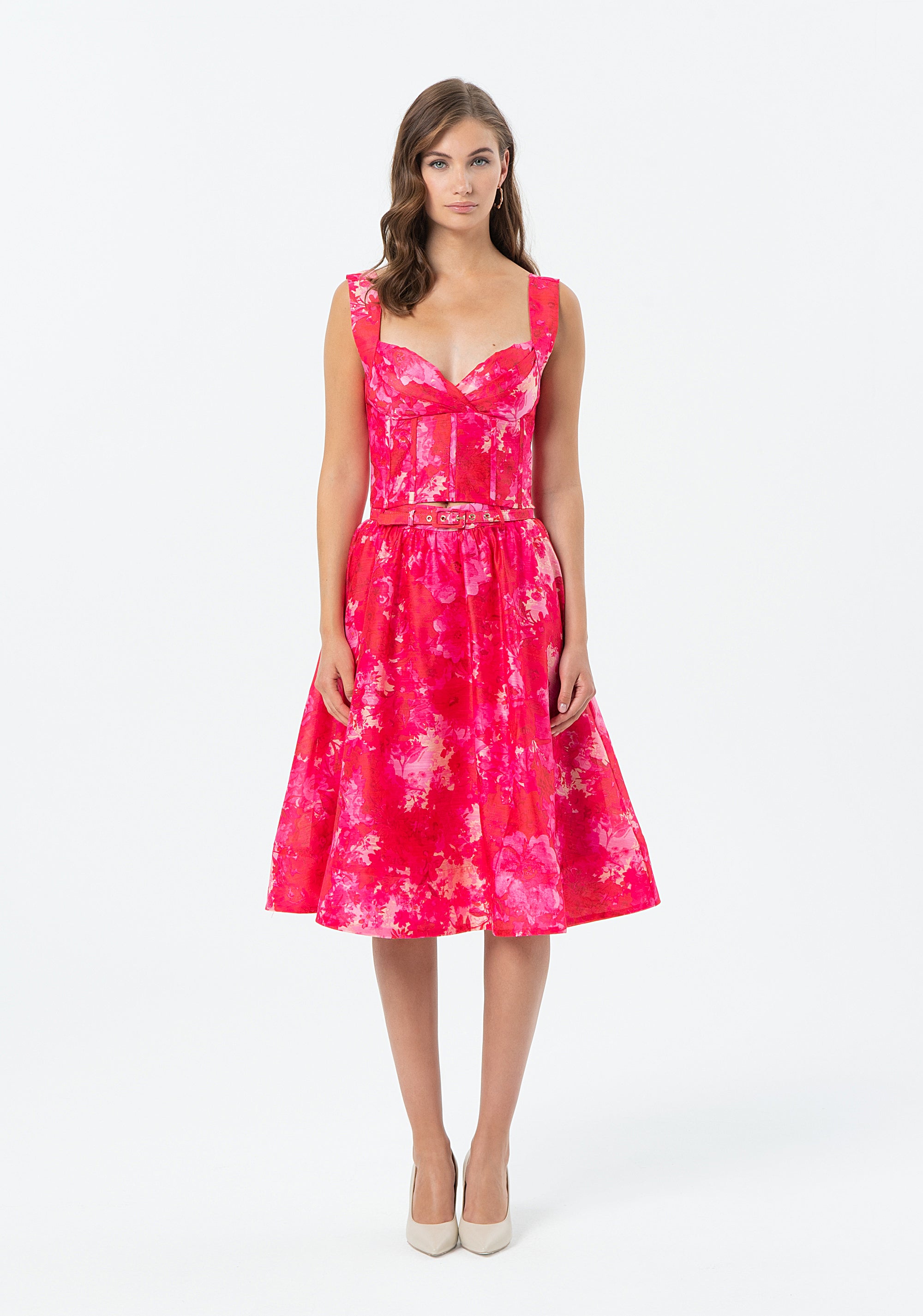 Gonna svasata midi in fantasia astratta FR25SG2012W775U6-G88 Fracomina