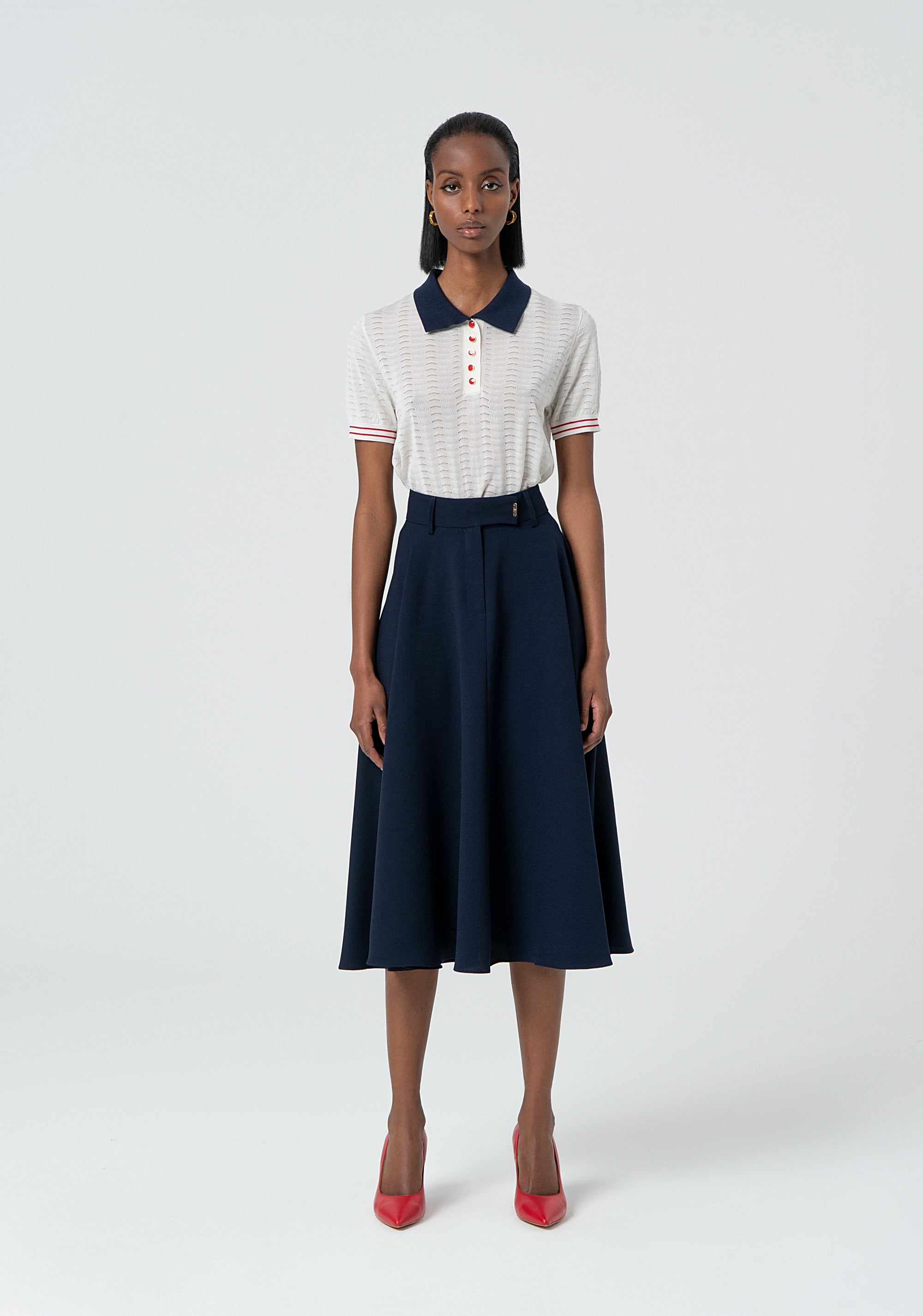 Gonna ampia midi FR25SG2014W46001-117 Fracomina