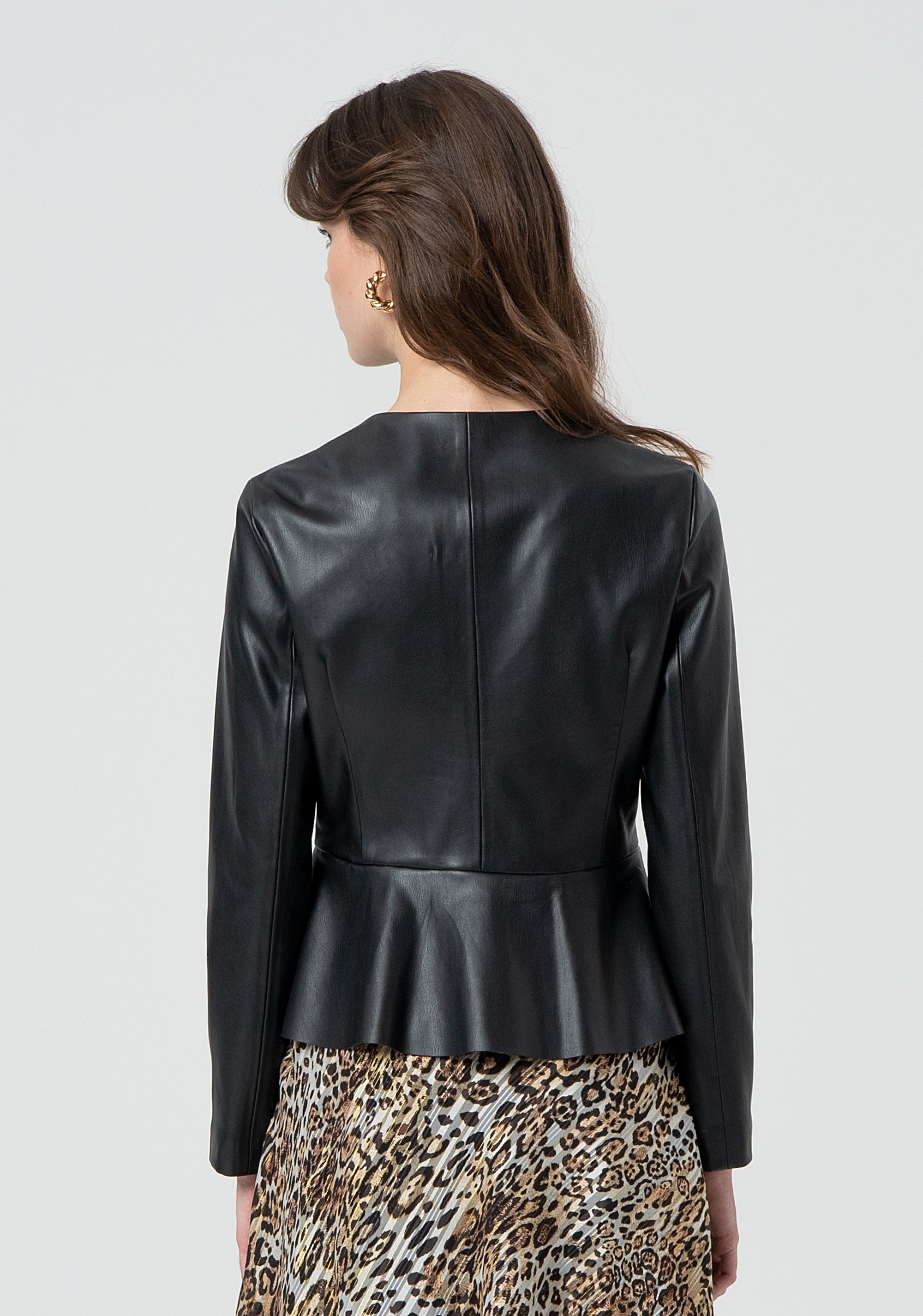 Giacca regular in finta pelle FR25SJ1009P41101-053 Fracomina