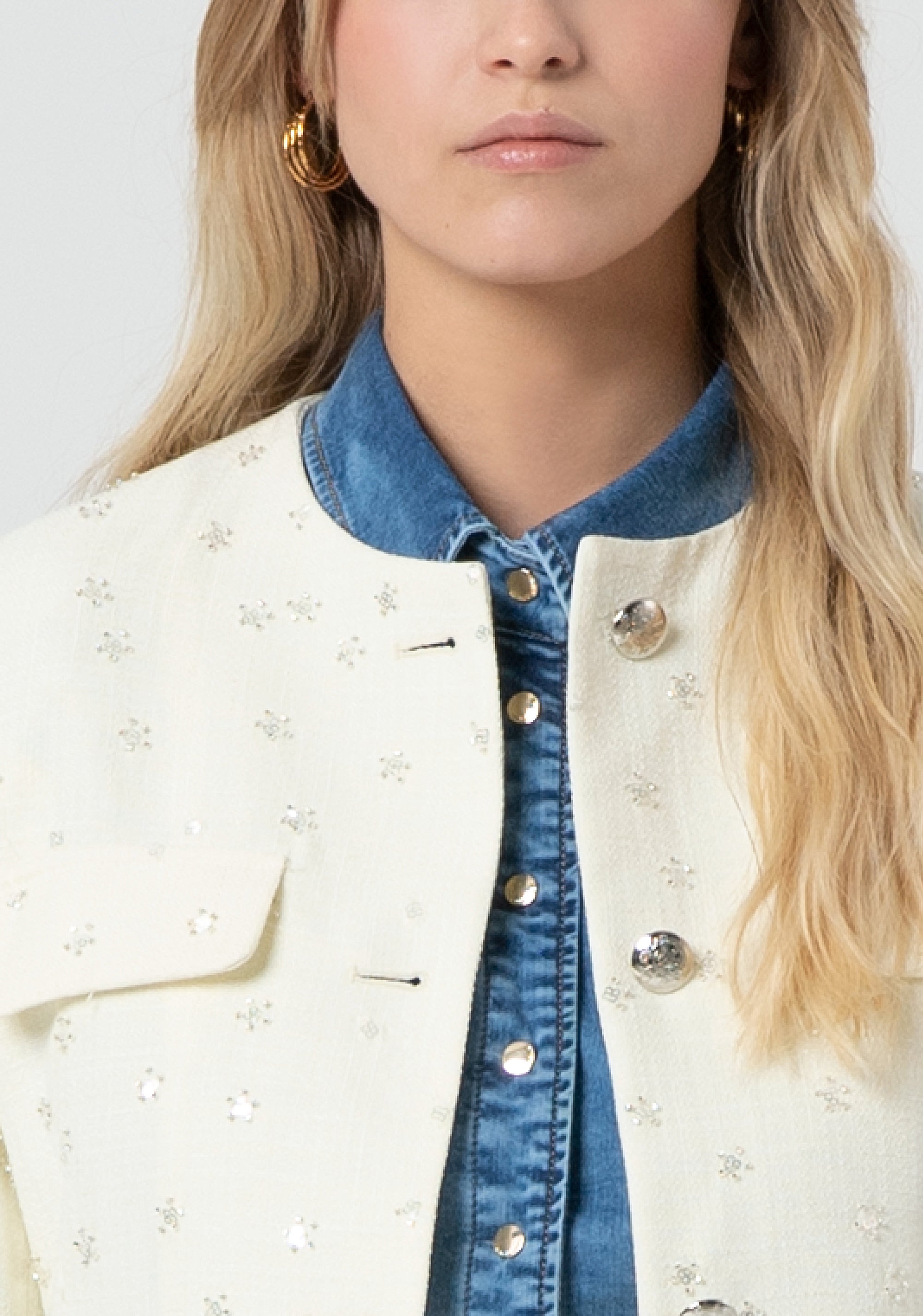 Giacca regular con applicazioni luminose FR25SJ2006W763R9-108 Fracomina