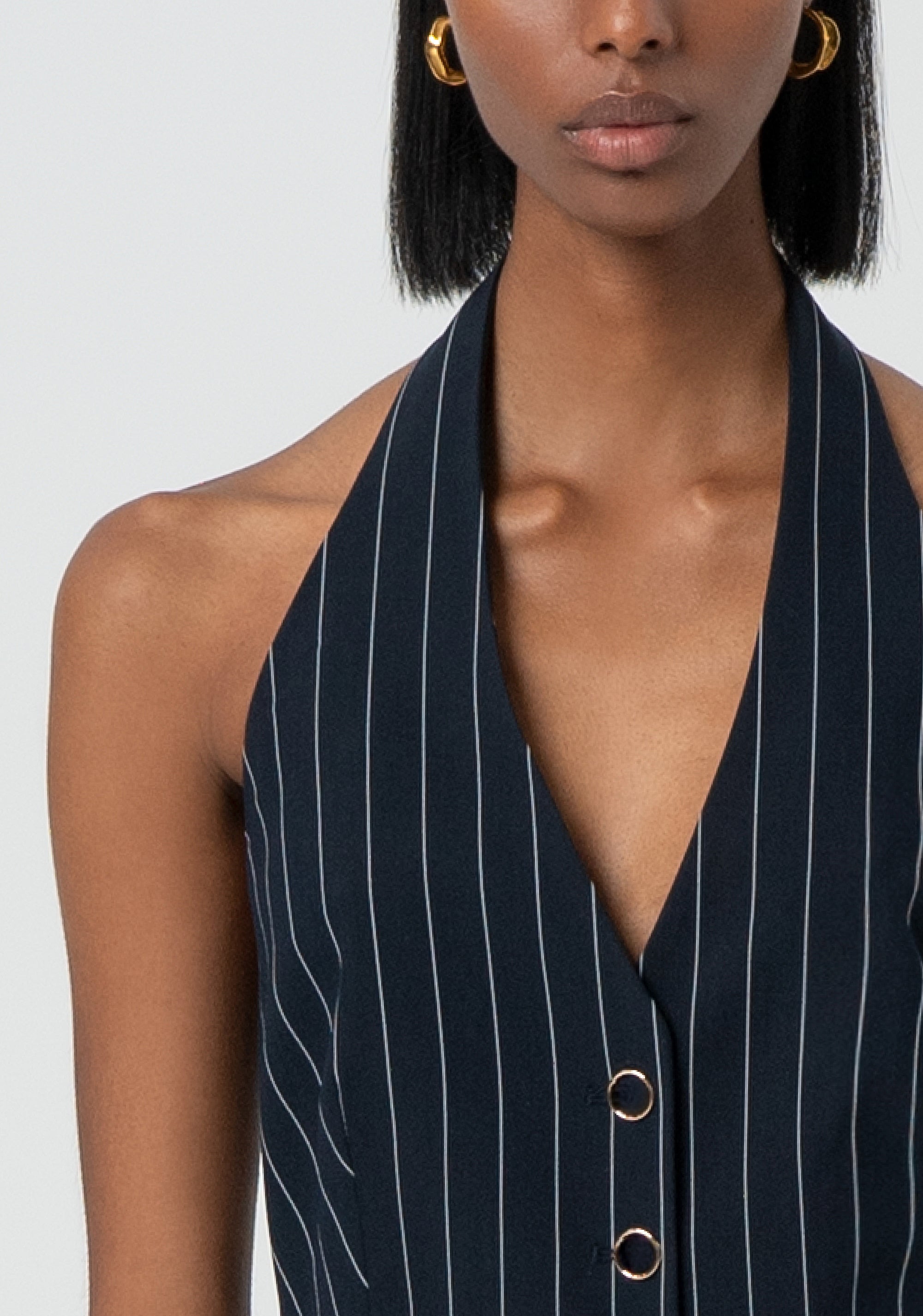 Gilet regular in tessuto gessato FR25SJ5002W761D4-117 Fracomina