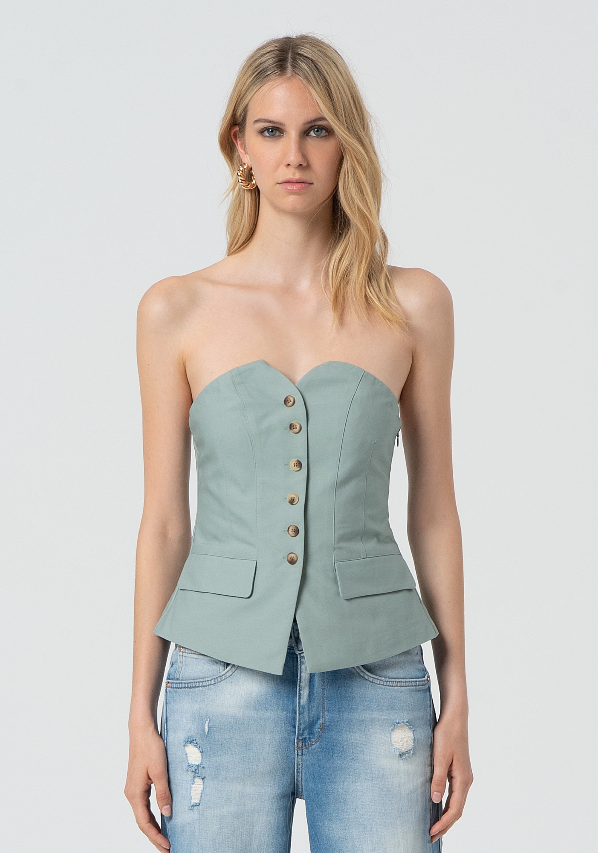 Bustier aderente in cotone FR25SJ5005W76401-247 Fracomina
