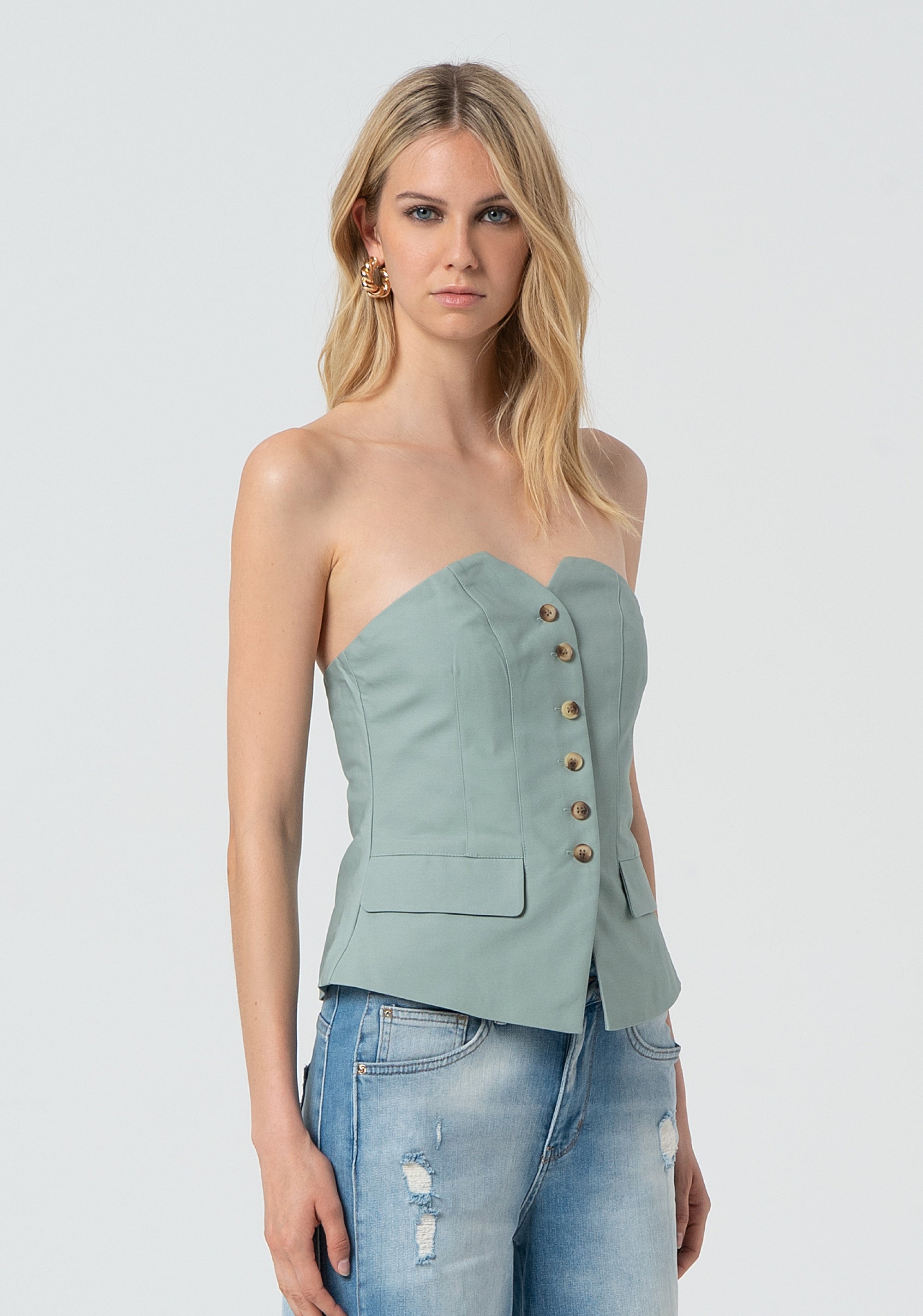 Bustier aderente in cotone FR25SJ5005W76401-247 Fracomina
