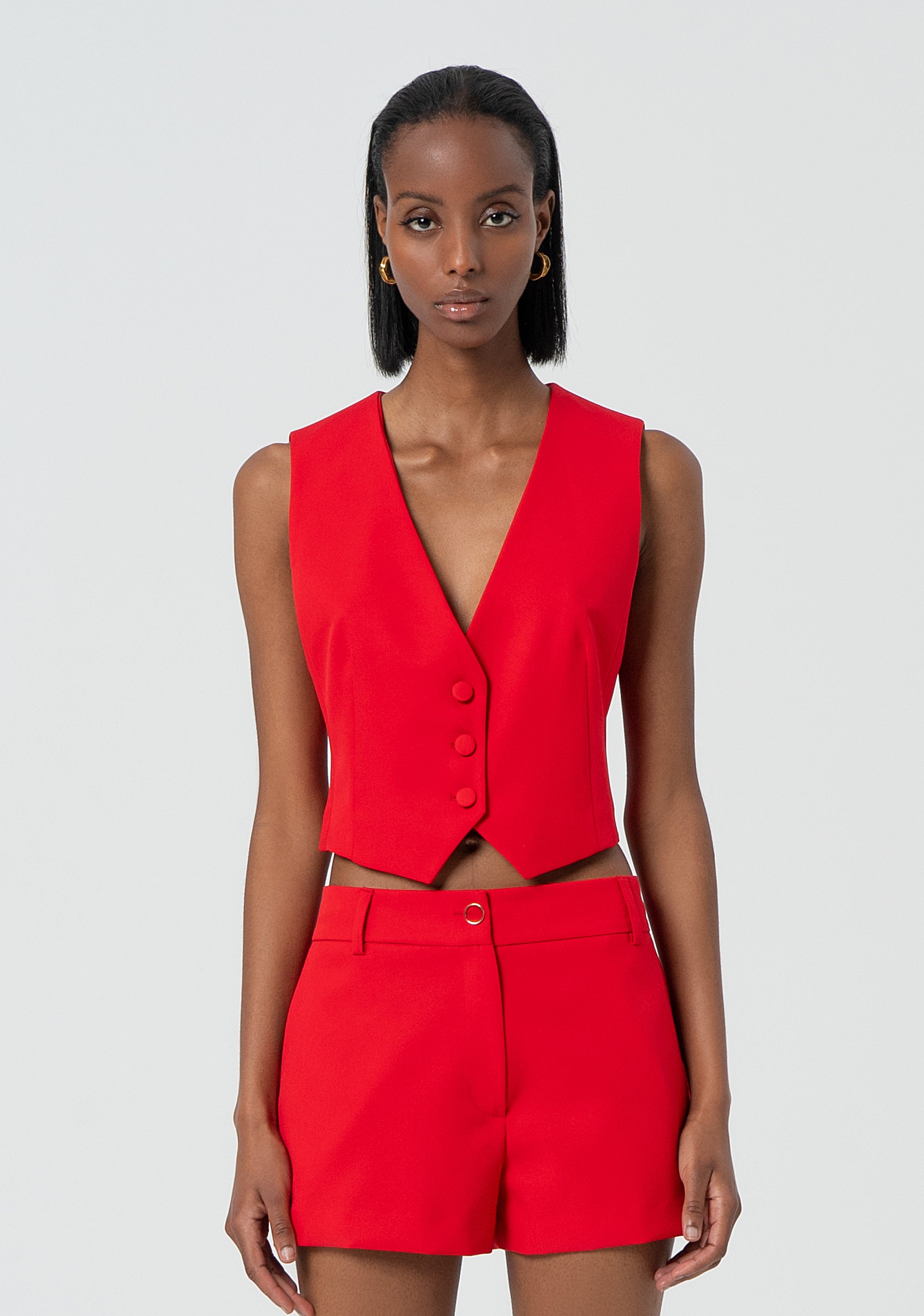 Gilet cropped in tessuto elegante FR25SJ5009W42901-234 Fracomina