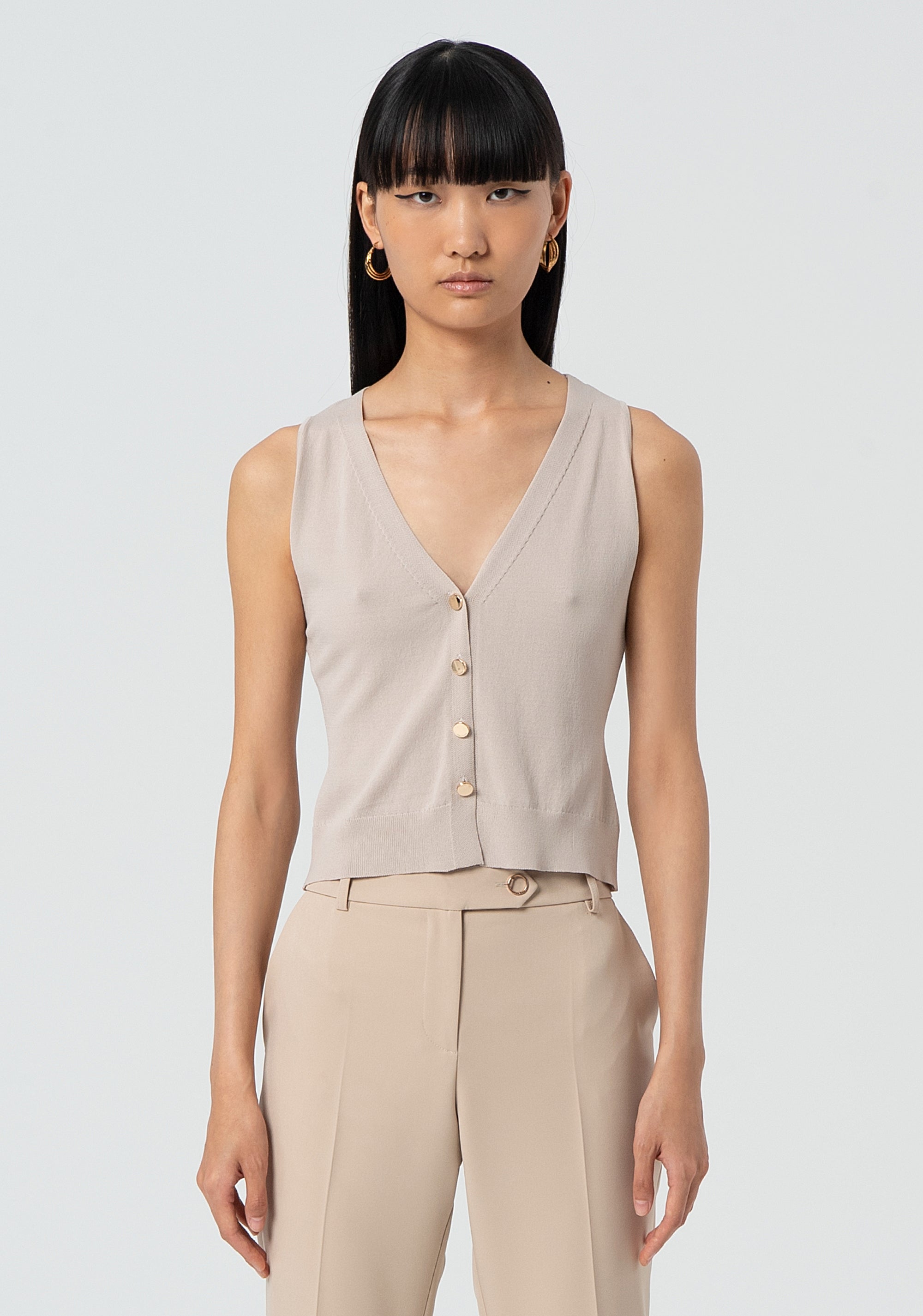 Gilet aderente in maglia FR25SJ5011K41601-208 Fracomina